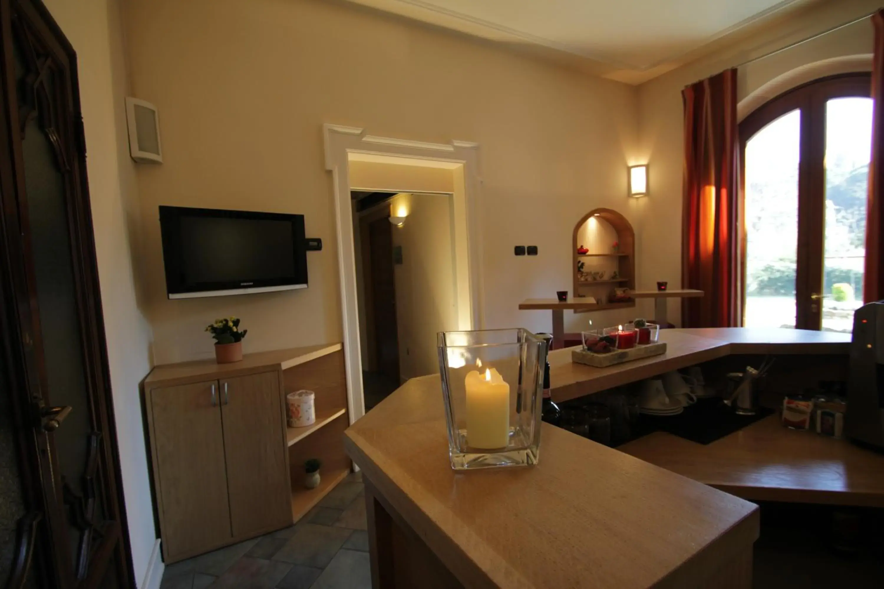 TV and multimedia, Kitchen/Kitchenette in Hotel Villa Betania