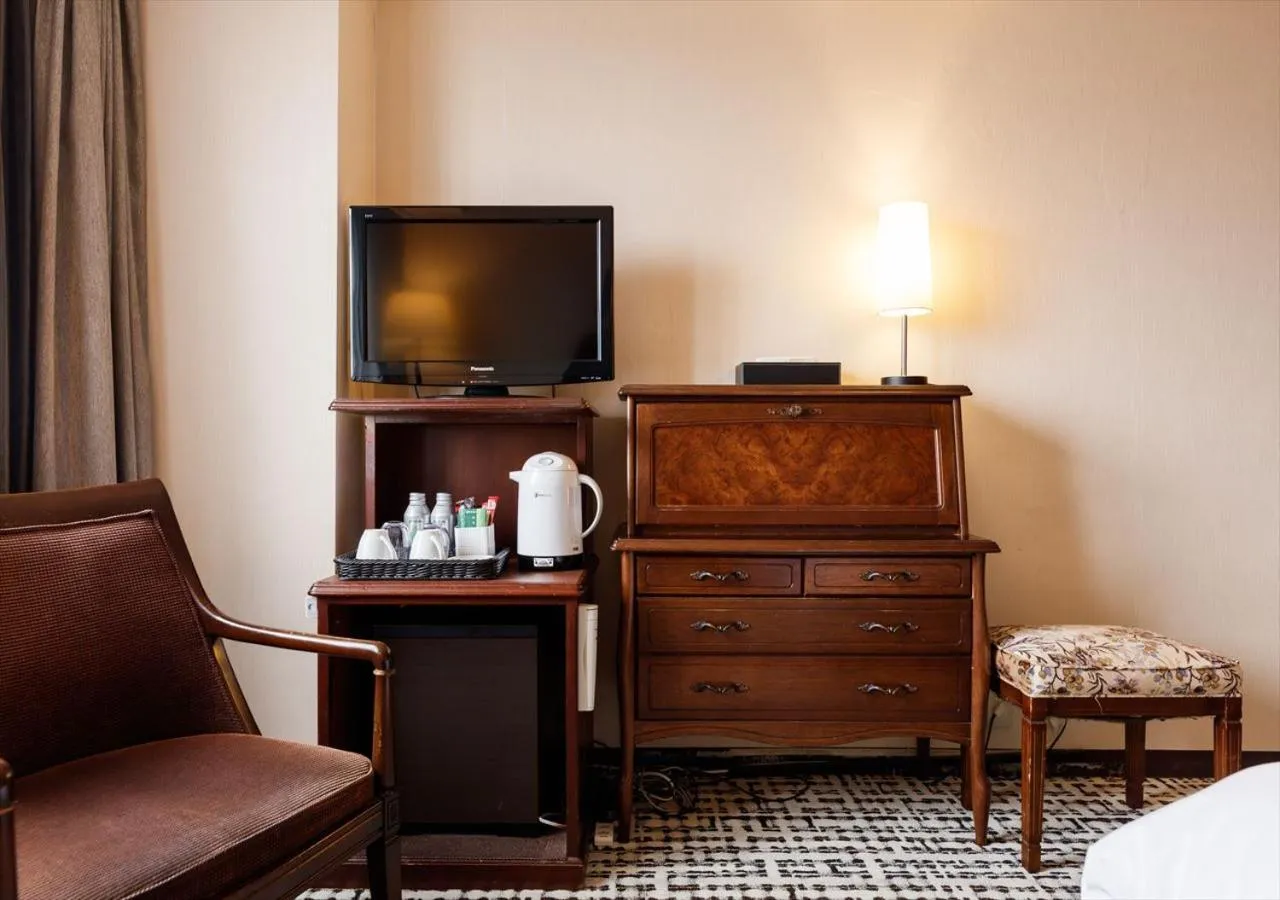 Decorative detail, Bed in Kanazawa New Grand Hotel Prestige