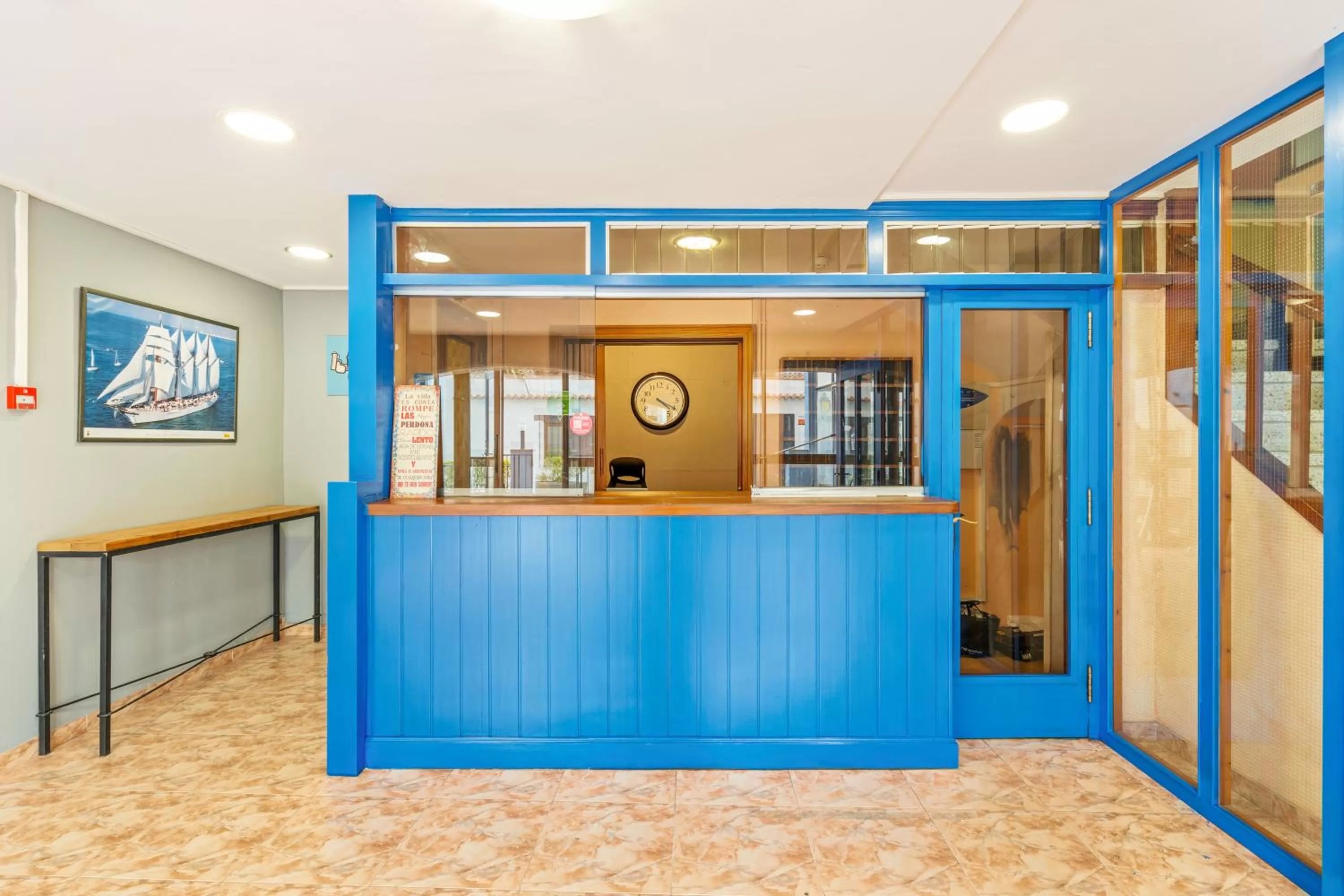 Lobby or reception in Hostal La Marina