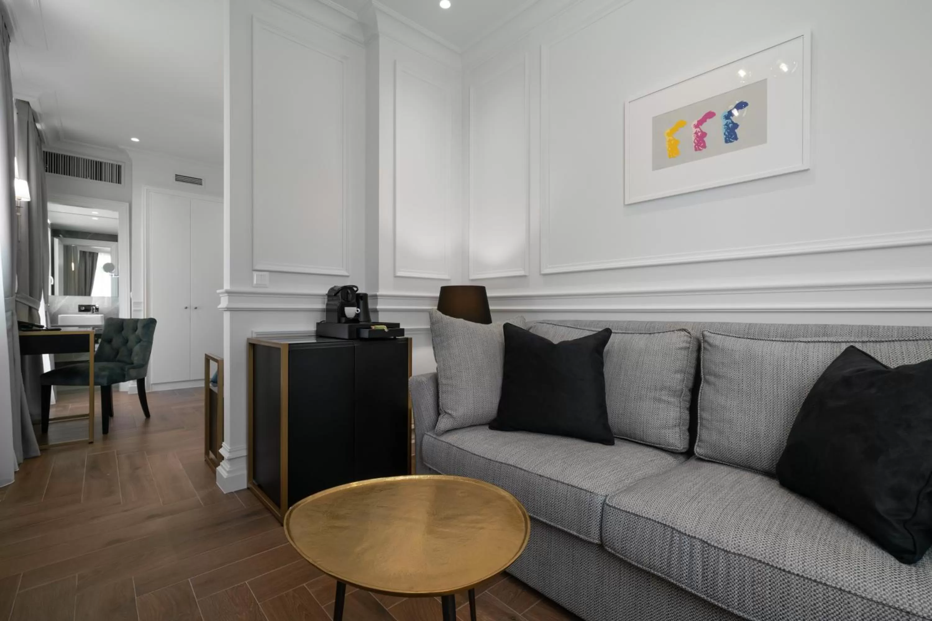 Seating area in Praxitelous Luxury Suites