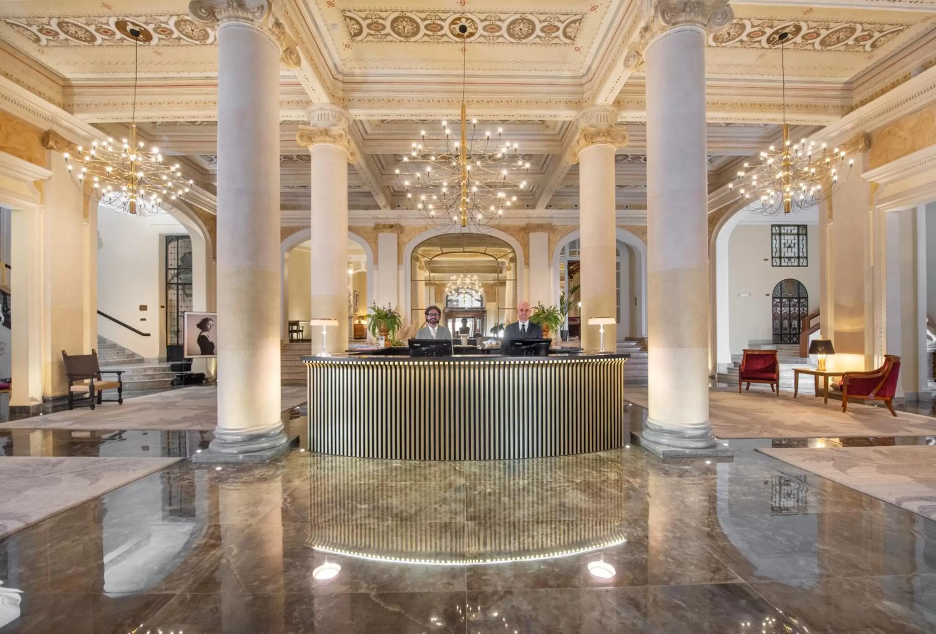 Lobby or reception in Grand Hotel Et Des Palmes