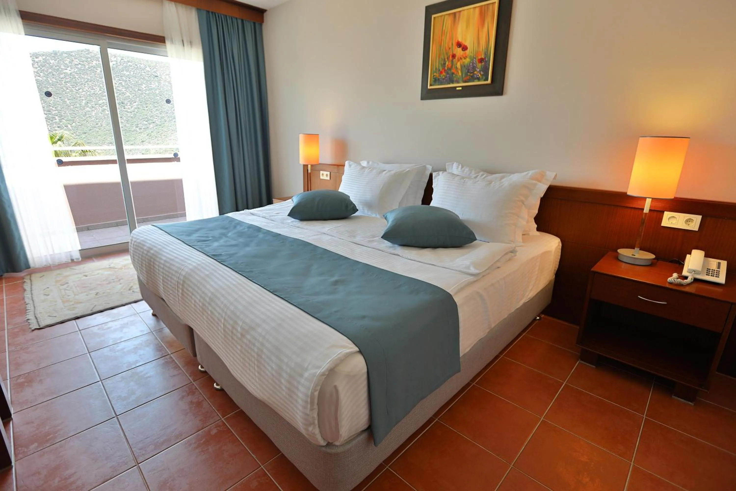 Bed in Happy Hotel Kalkan