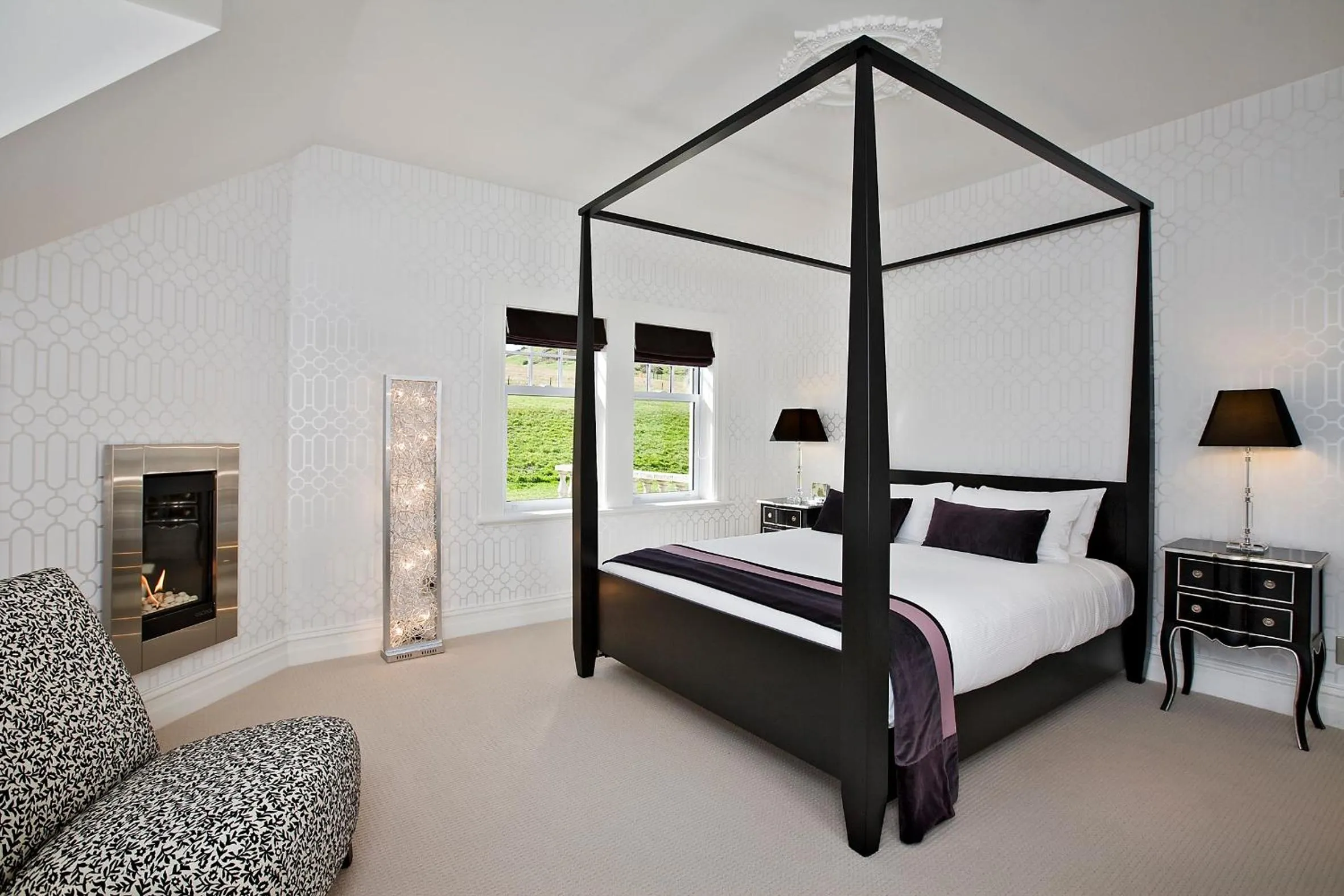 Bedroom, Bed in Camp Estate by Larnach Castle