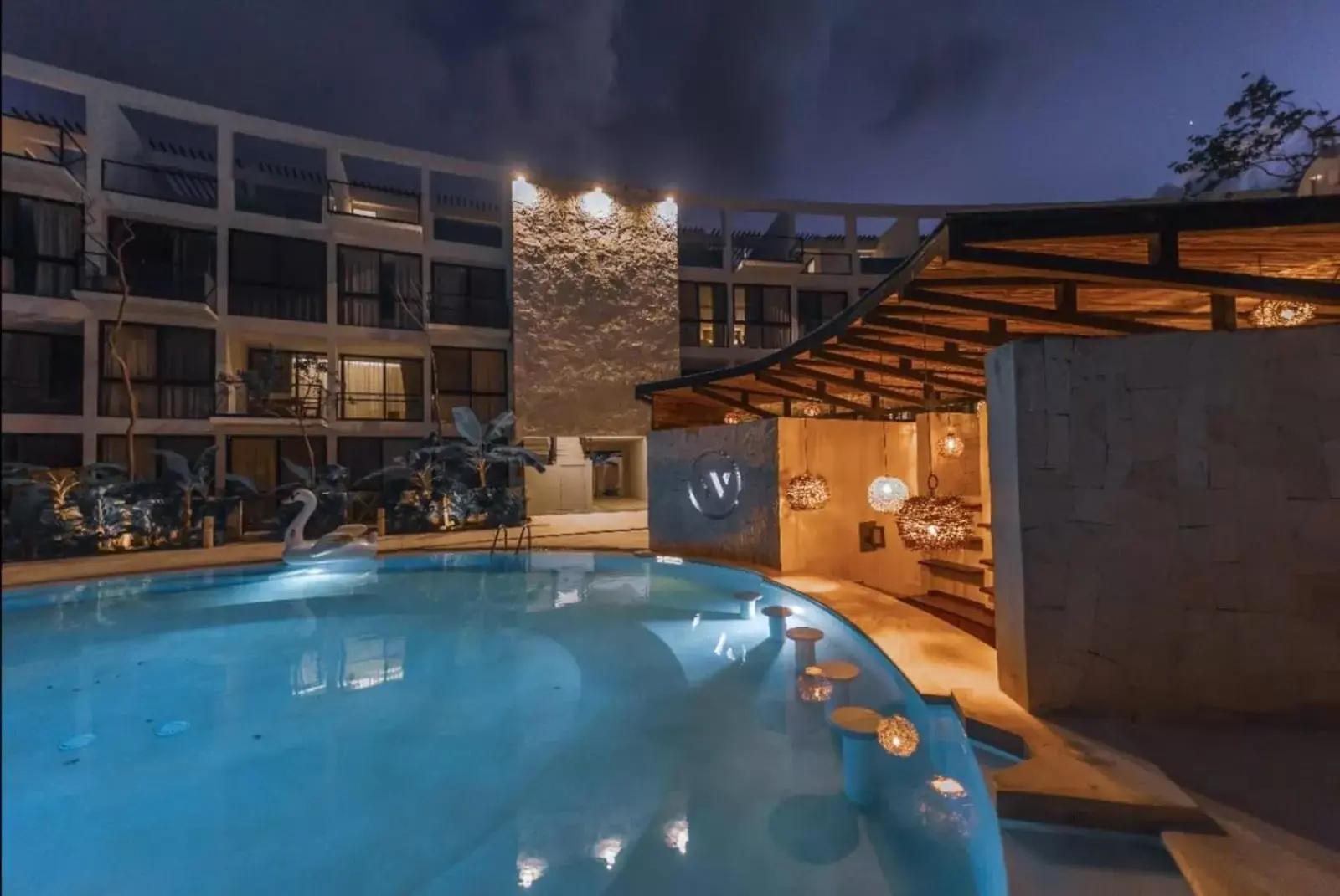 Night, Swimming Pool in The Waves Tulum