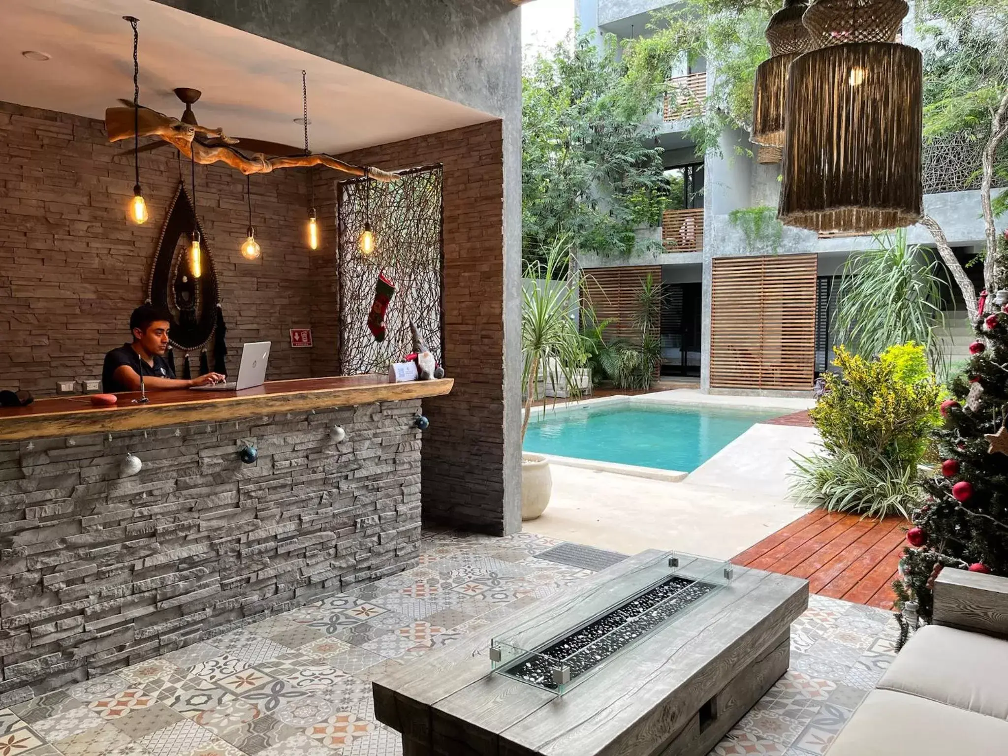 Lobby or reception, Swimming Pool in Little Gem Hotel Tulum La Veleta