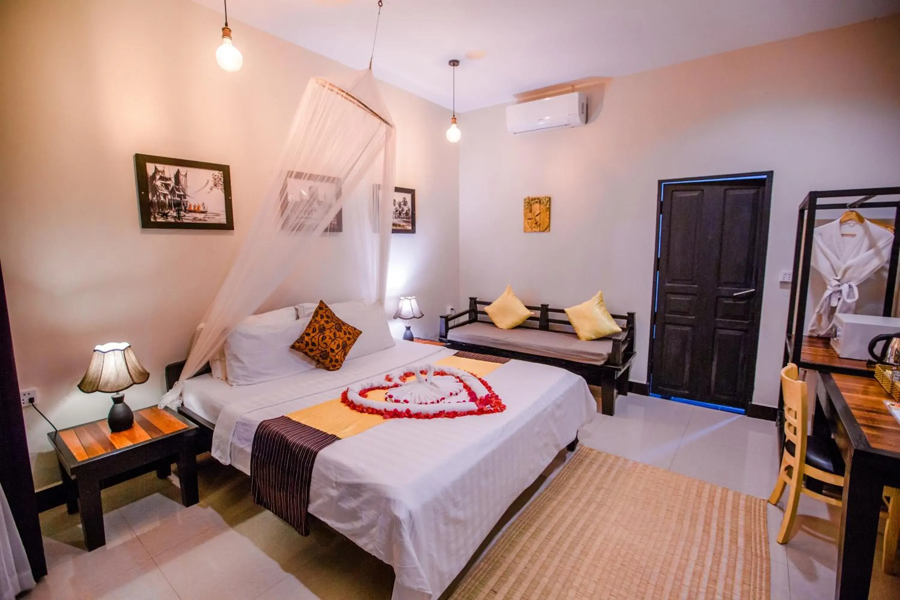 Bedroom, Bed in The Sanctuary Villa Battambang
