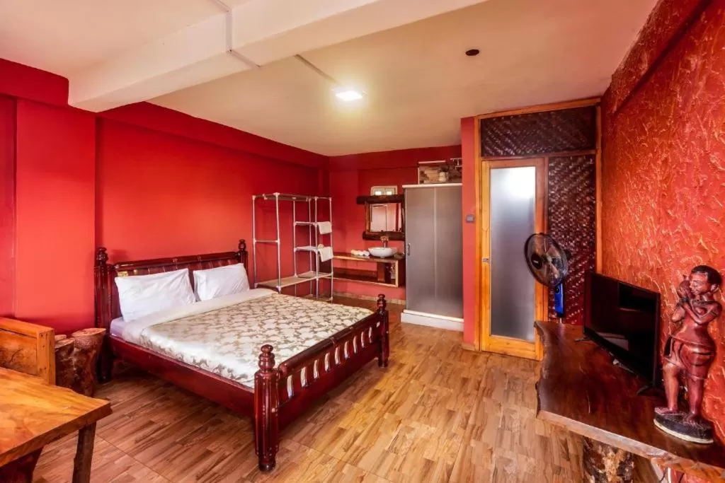 Bed in African Tribe Suites