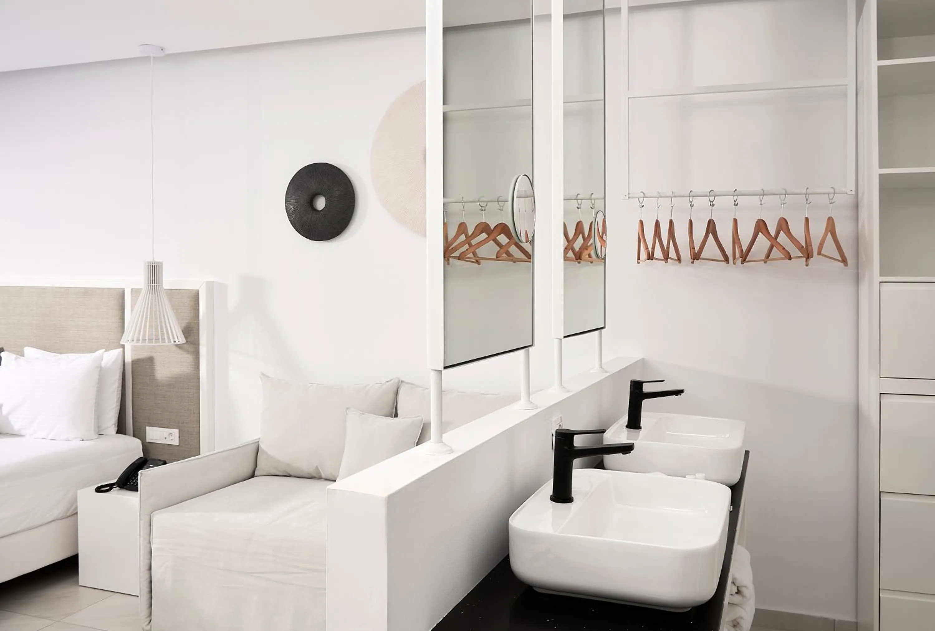 Seating area, Bed in Dimitra Beach Hotel & Suites