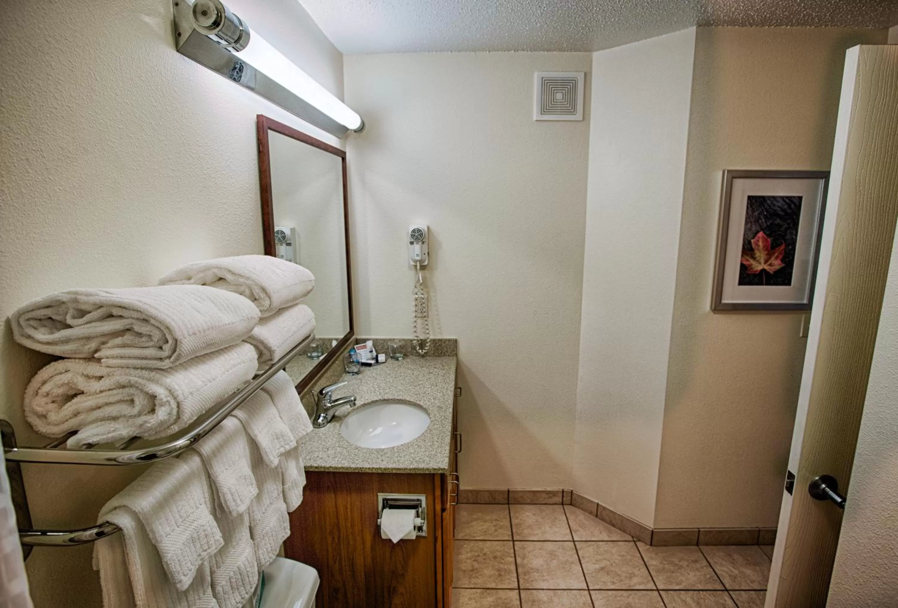 Bathroom, Bed in Candlewood Suites Fargo-North Dakota State University by IHG