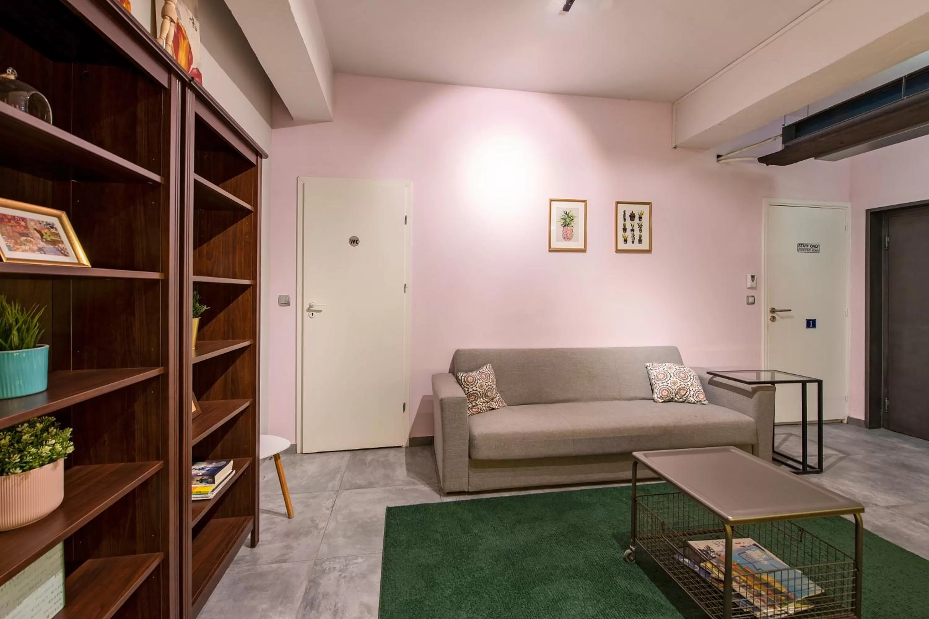 Seating area in Bedbox Hostel