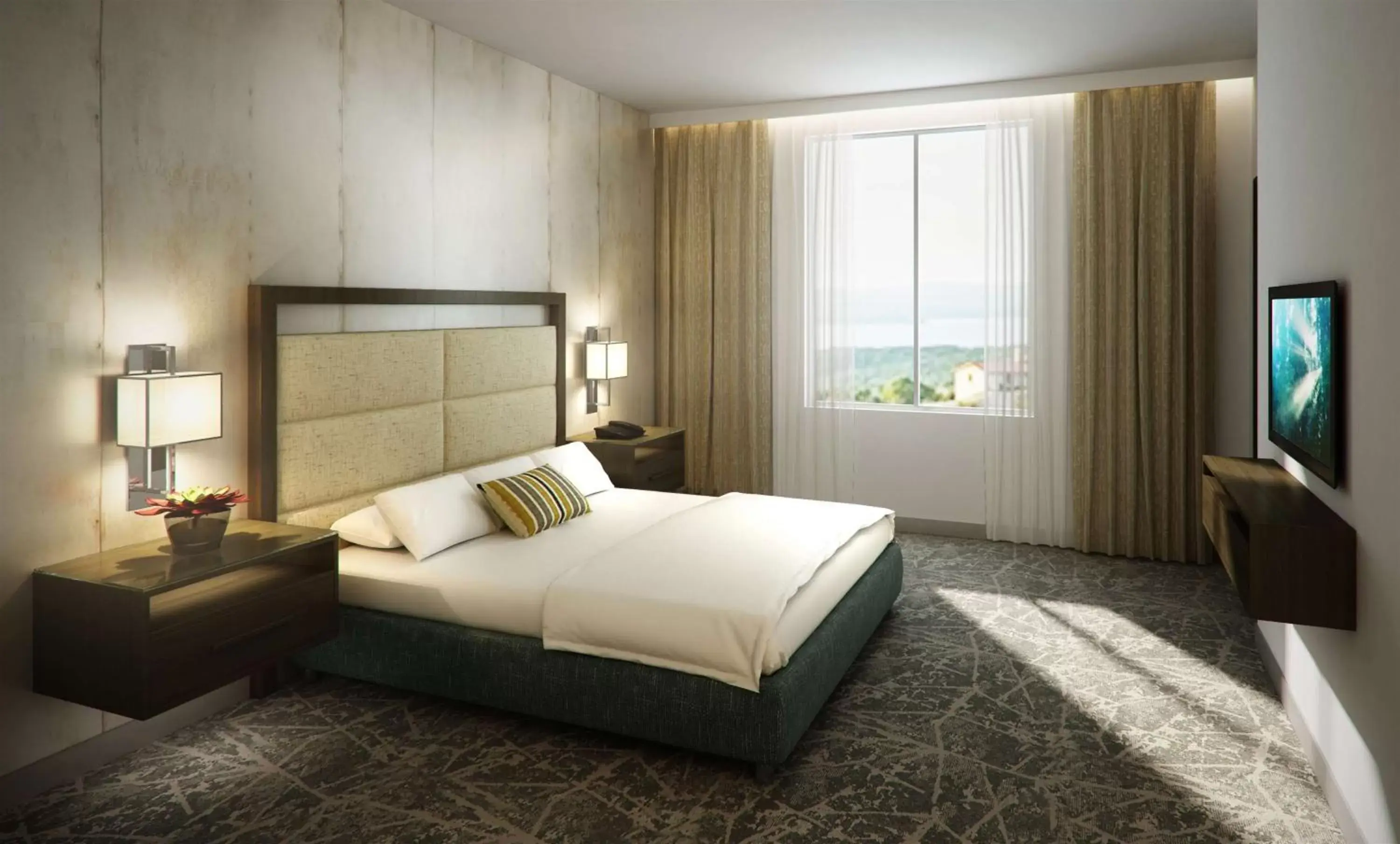 Bed in Embassy Suites San Antonio Brooks City Base Hotel & Spa