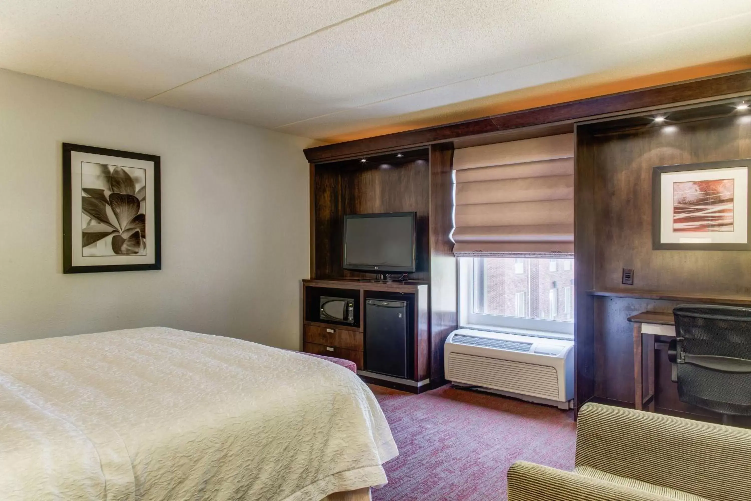 Bed, TV/Entertainment Center in Hampton Inn & Suites Detroit/Airport Romulus