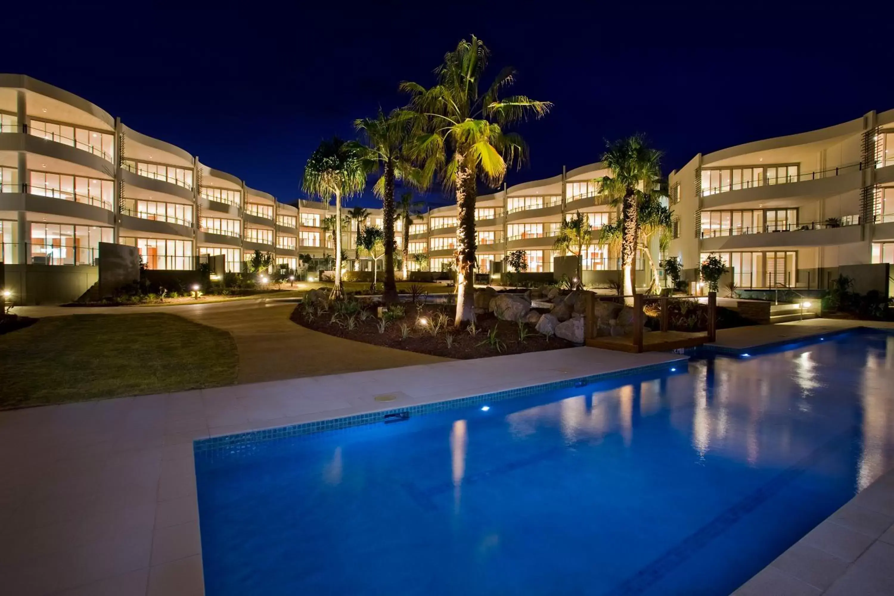 Night, Property Building in Cotton Beach Resort - Tweed Coast Holidays ®