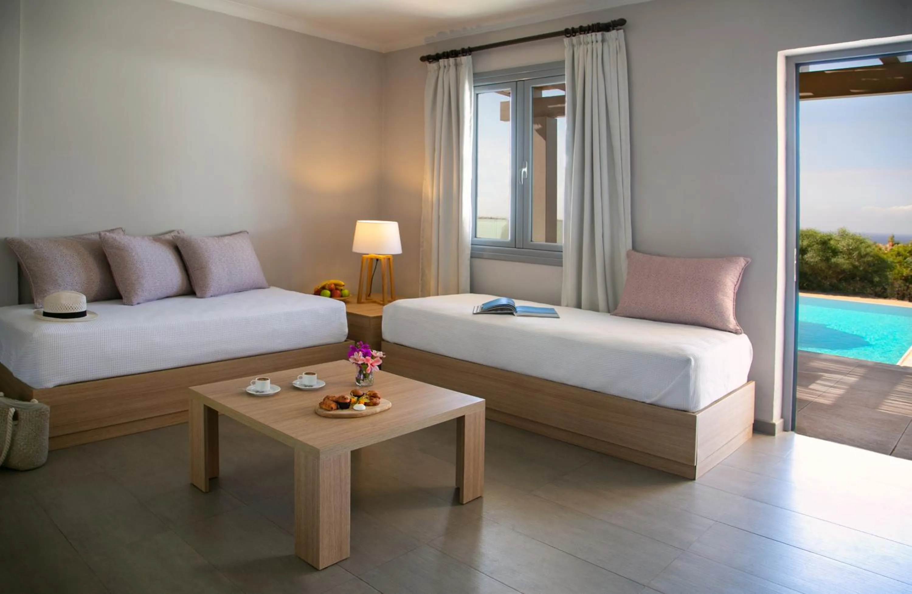 Living room, Bed in Louis St. Elias Resort & Waterpark