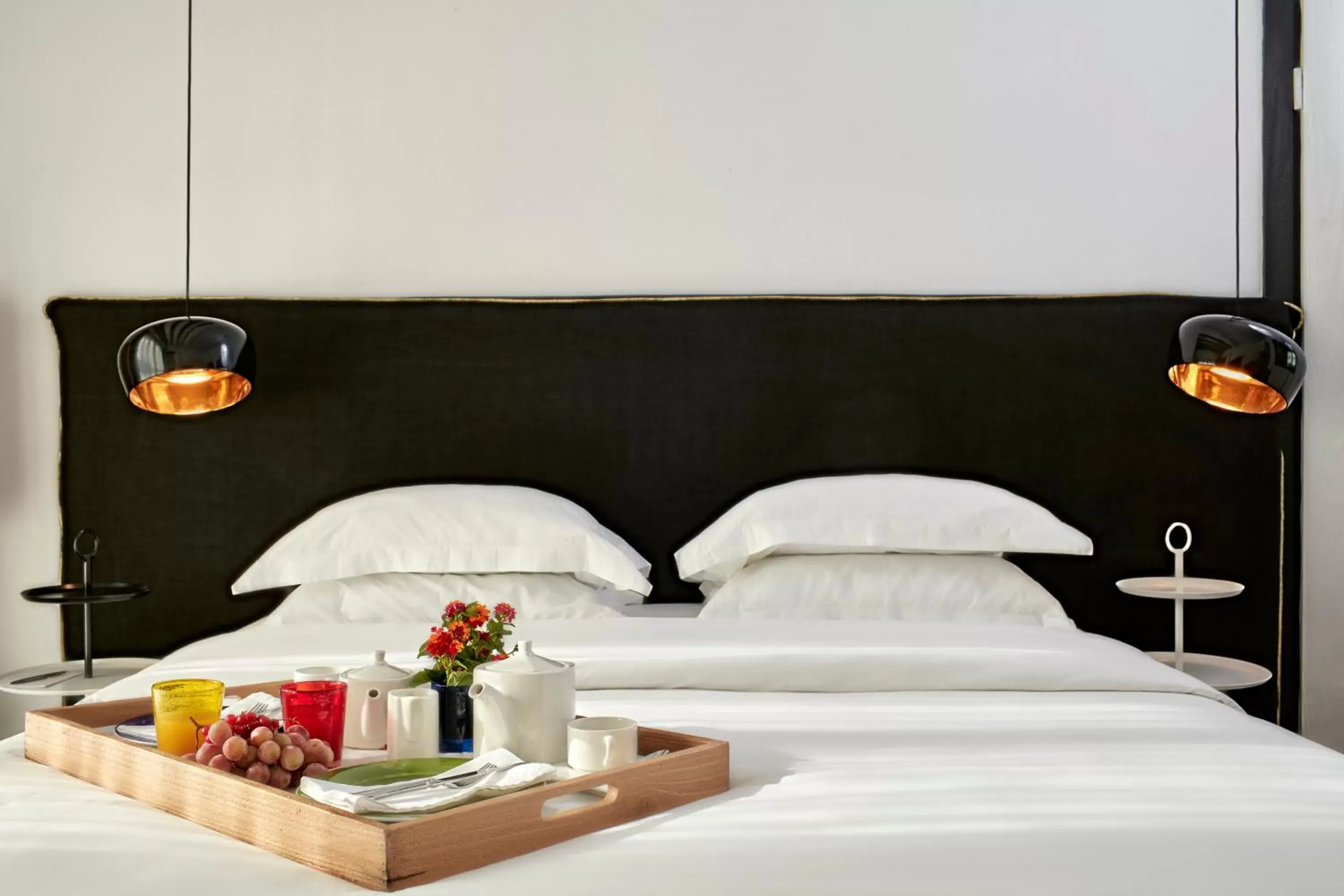 Decorative detail, Bed in Myconian Avaton - Design Hotels