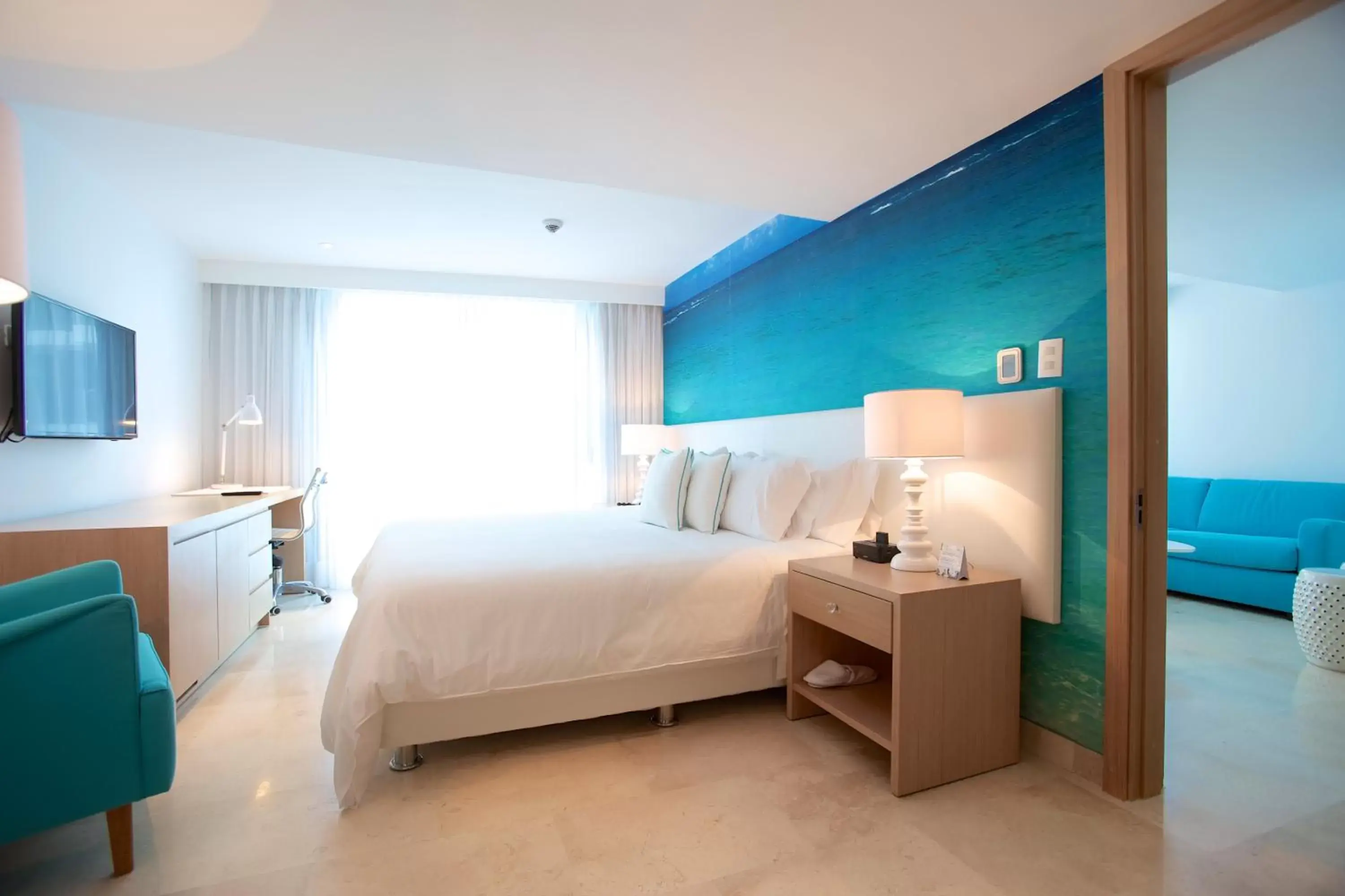 Bed in Radisson Cartagena Ocean Pavillion Hotel