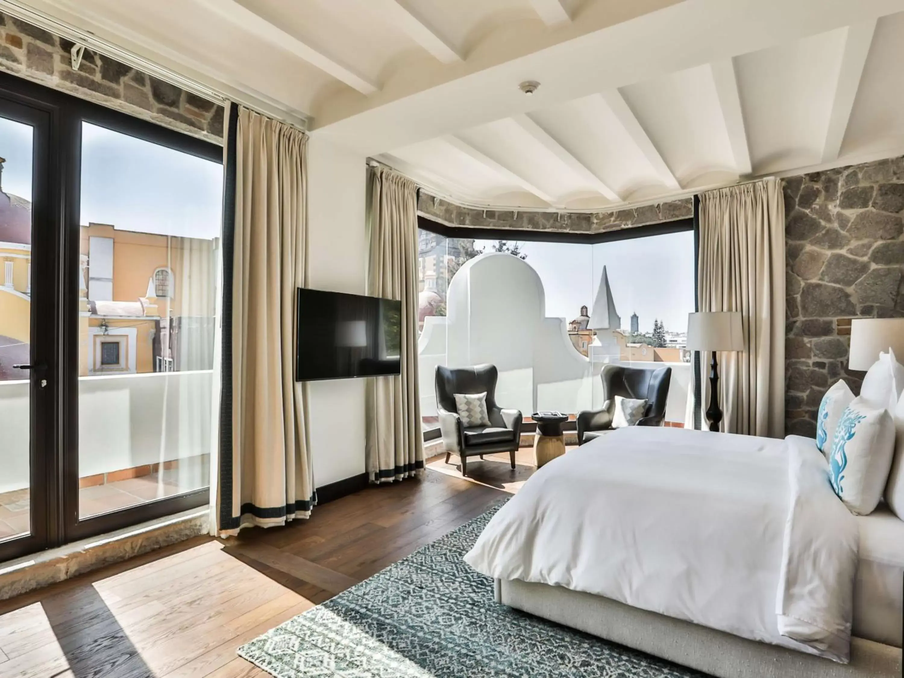 View (from property/room), Bed in Banyan Tree Puebla View (from property/room), Bed in Banyan Tree Puebla