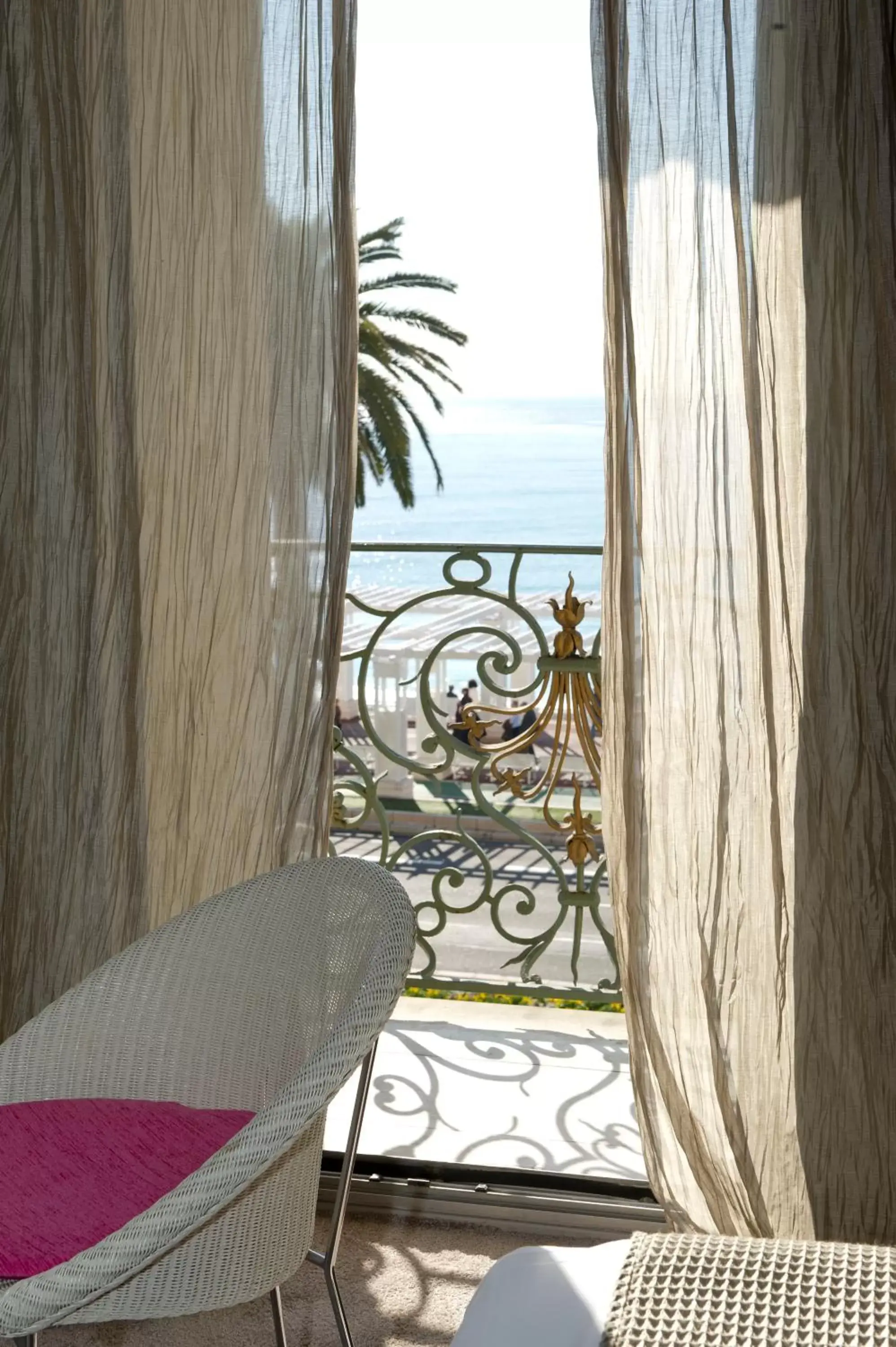 View (from property/room), Balcony/Terrace in Hôtel Le Royal Promenade des Anglais