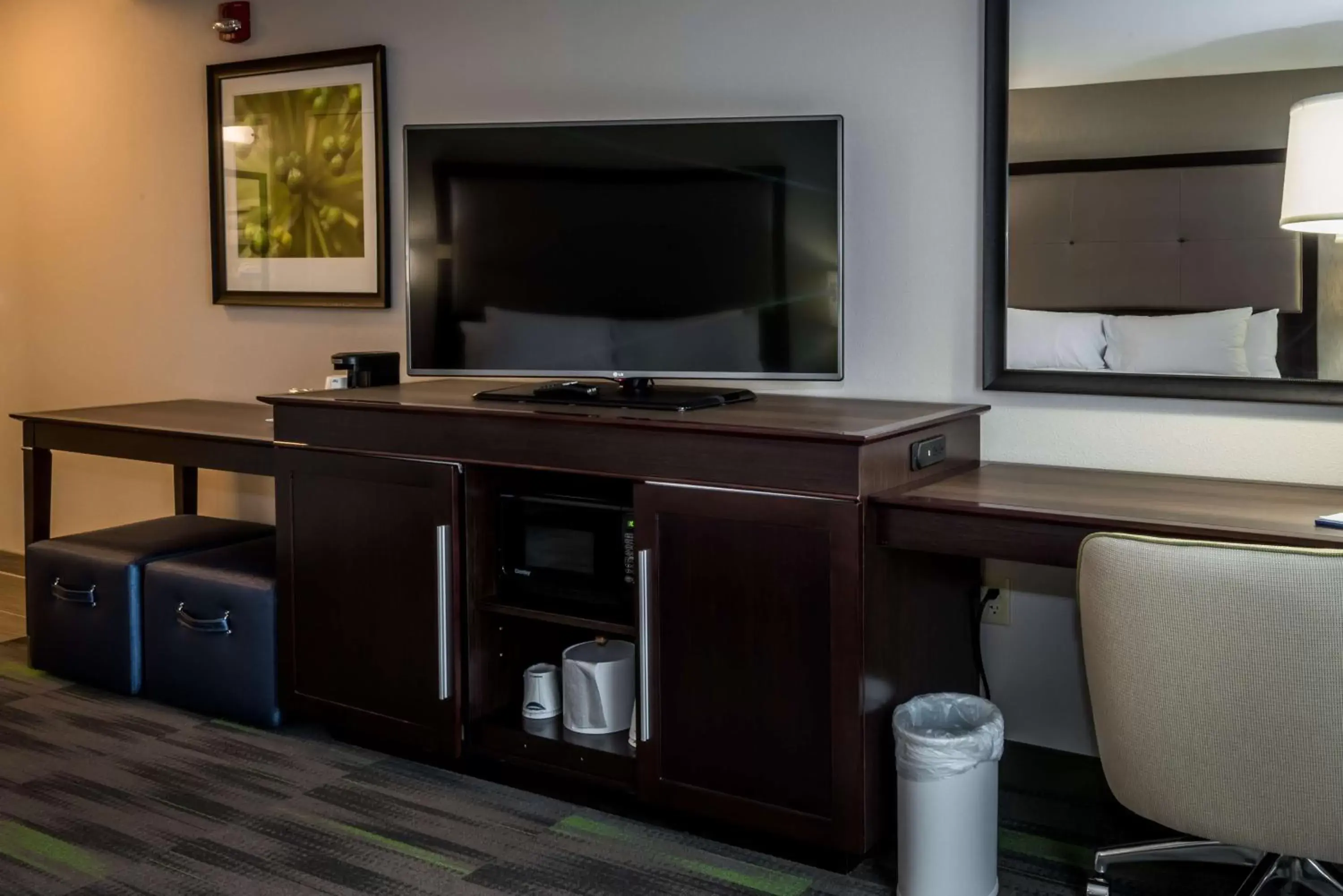 Bed, TV/Entertainment Center in Hampton Inn & Suites By Hilton Hammond, In