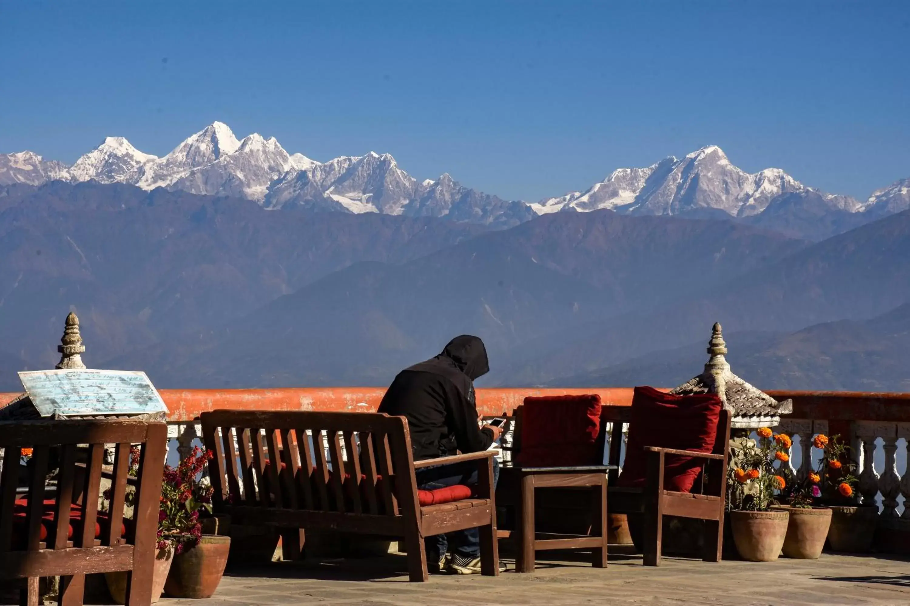 Balcony/Terrace in Peaceful Cottage & Cafe Du Mont