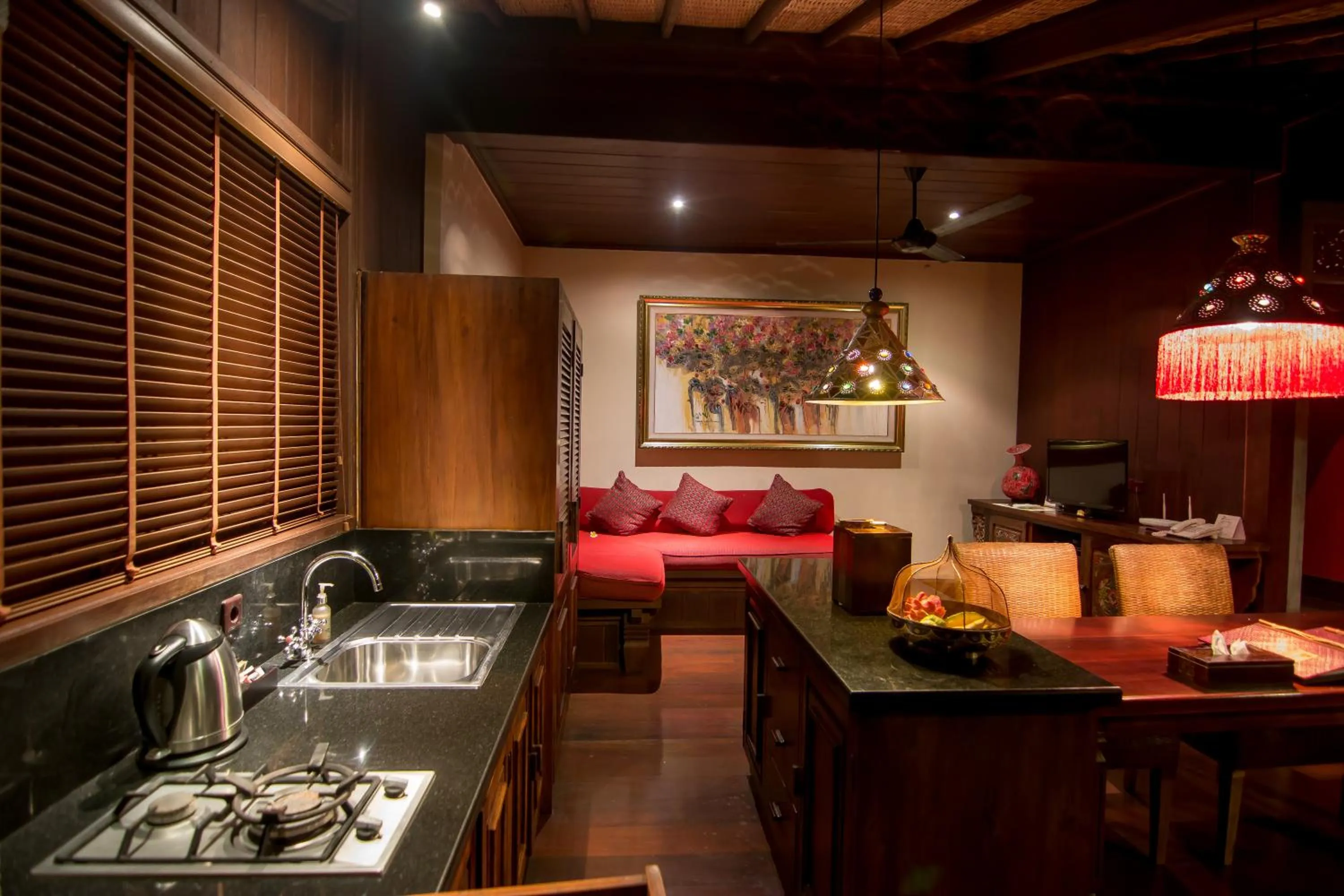 Kitchen or kitchenette in Bidadari Private Villas & Retreat