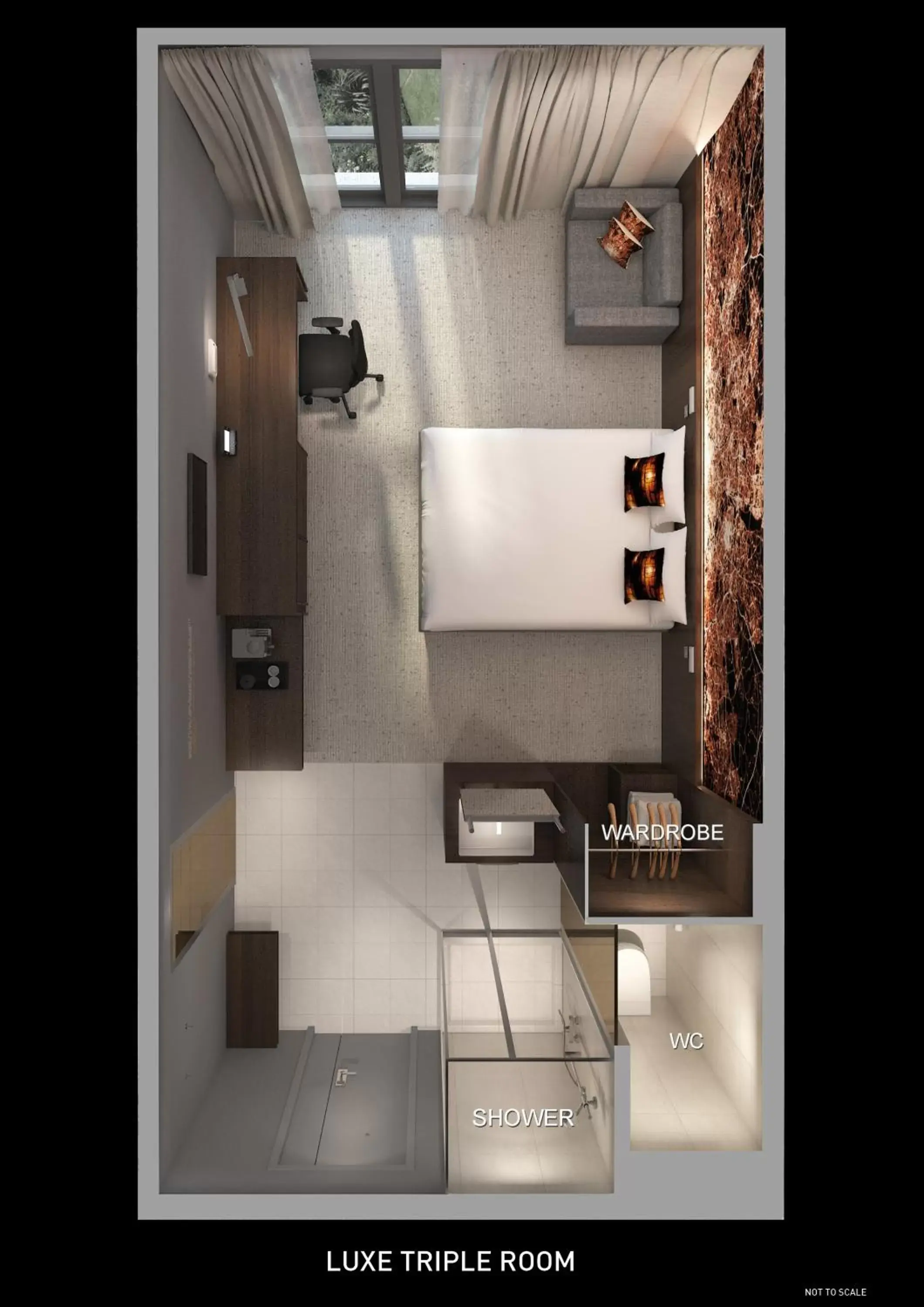 Bathroom, Floor Plan in Heeton Concept Hotel – Luma Hammersmith