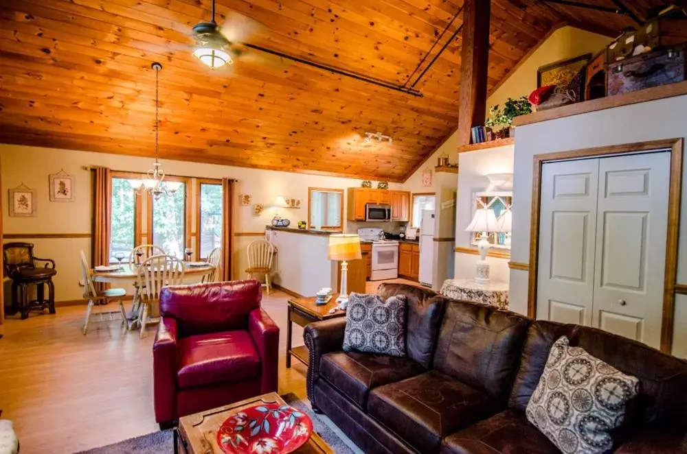 Living room, Seating Area in Asheville Cabins of Willow Winds