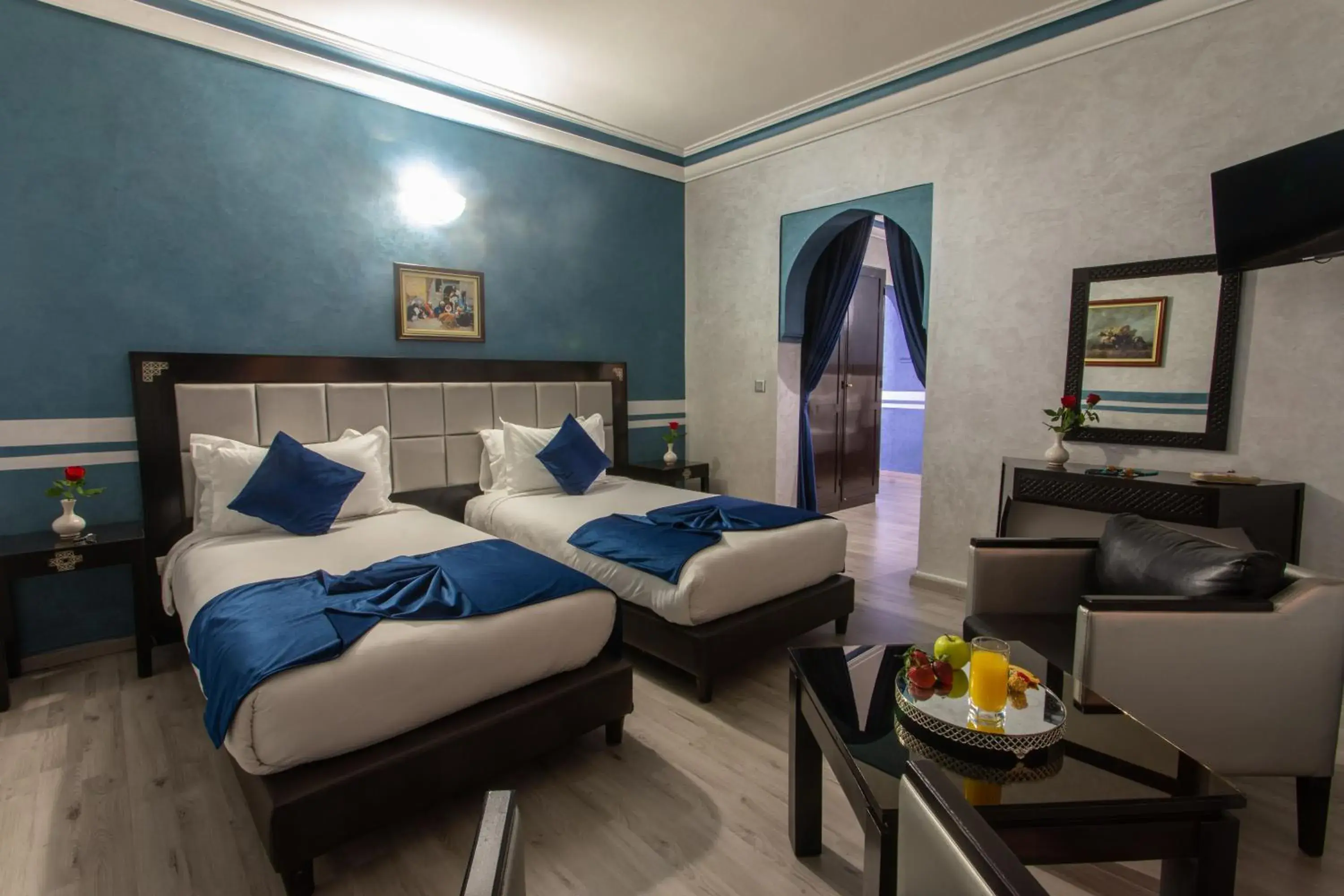 Bed in Hotel Meriem Marrakech