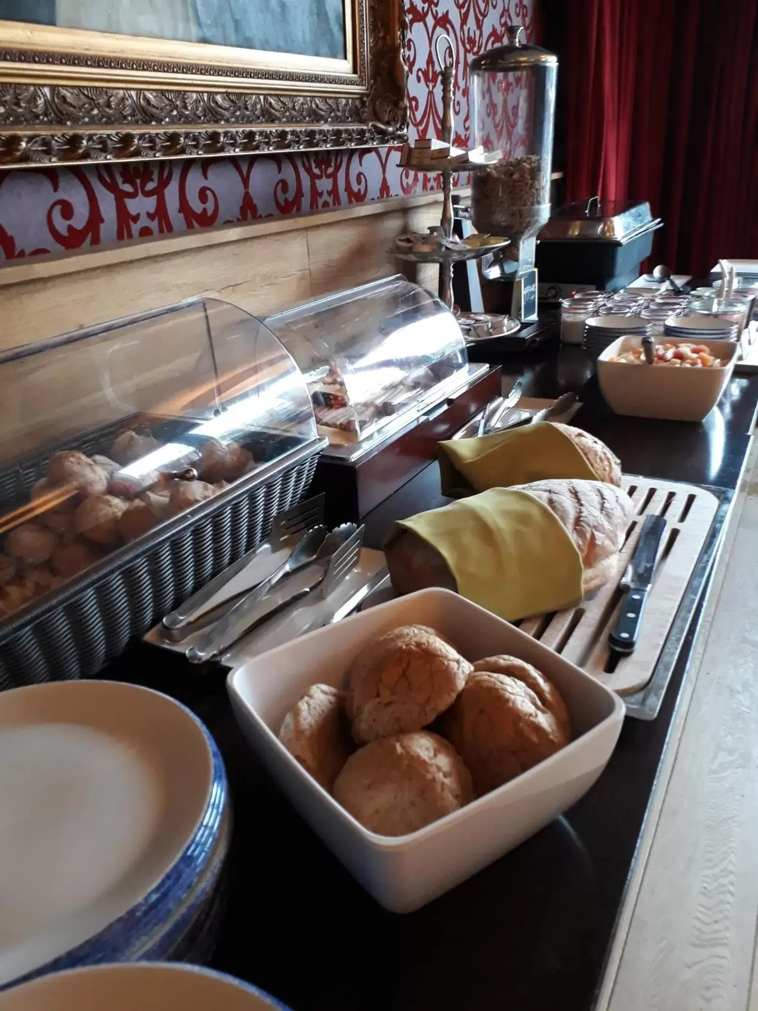 Buffet breakfast, Food in Hotel Restaurant de Engel