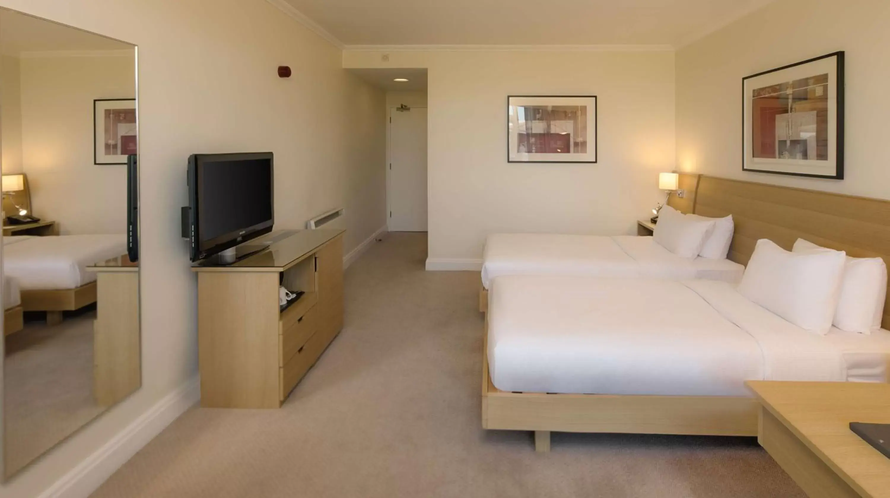 Bed, TV/Entertainment Center in Hilton Northampton Hotel