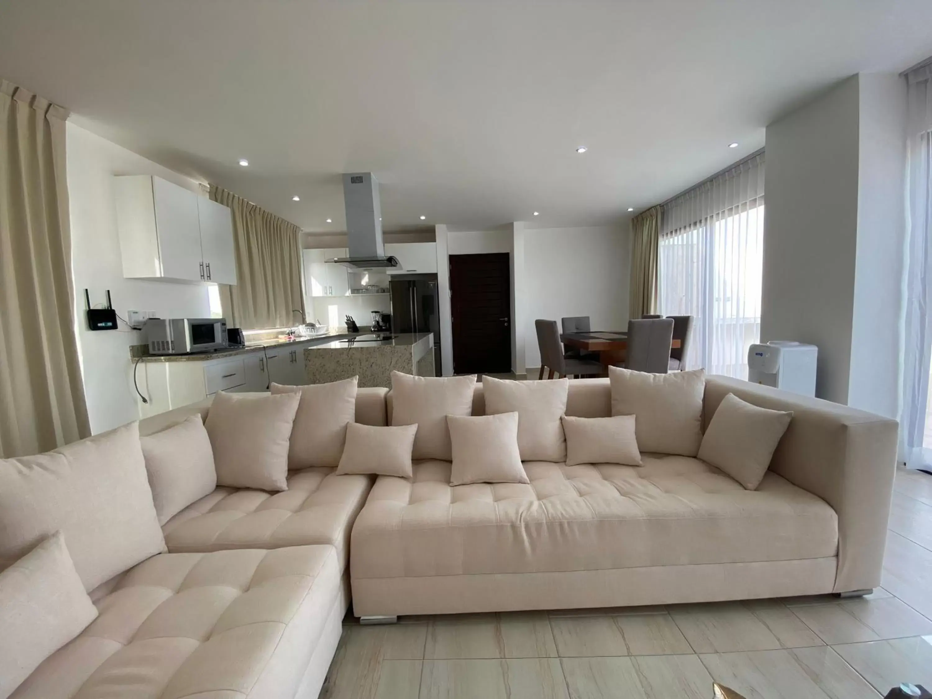 Living room, Seating Area in Apartment and Penthouse Blue Luxury Kukulkan Tulum