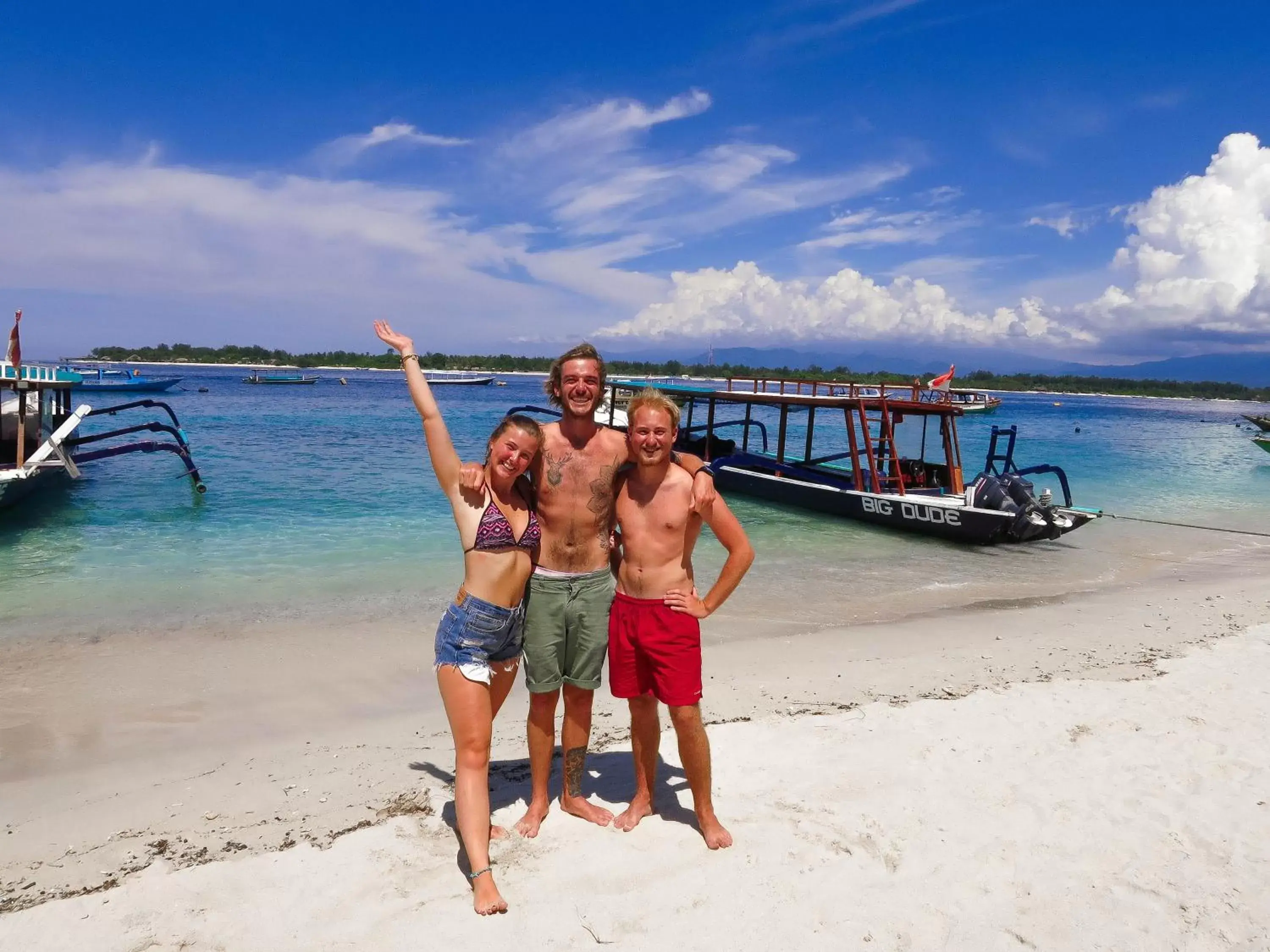 Staff, Beach in Trawangan Dive Resort