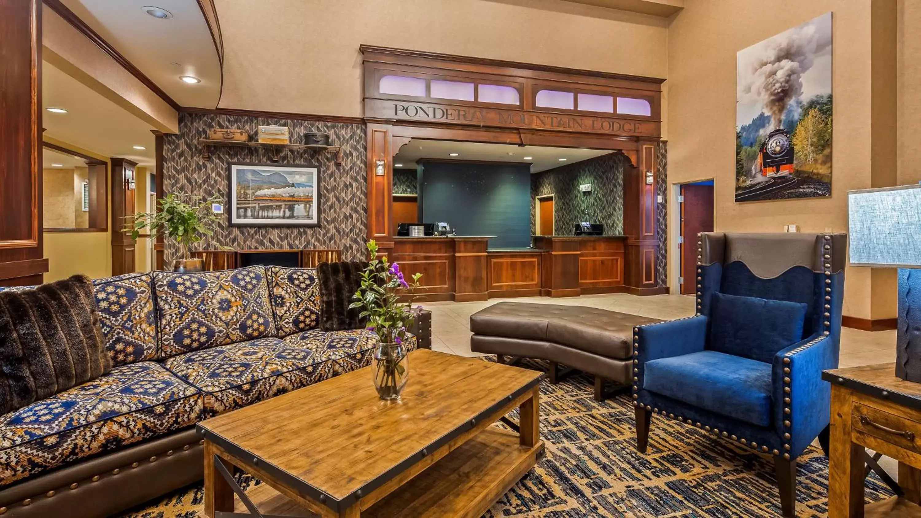 Lobby or reception, Lounge/Bar in Best Western Plus Ponderay Mountain Lodge Sandpoint