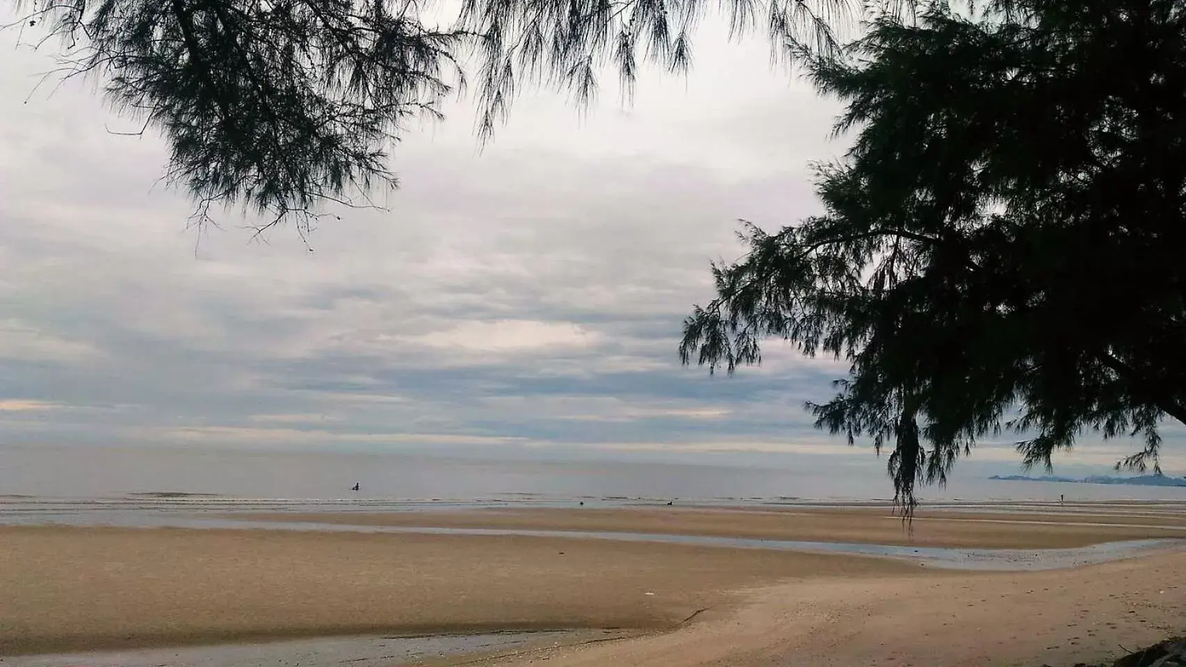 Beach in Bay Window at Sea