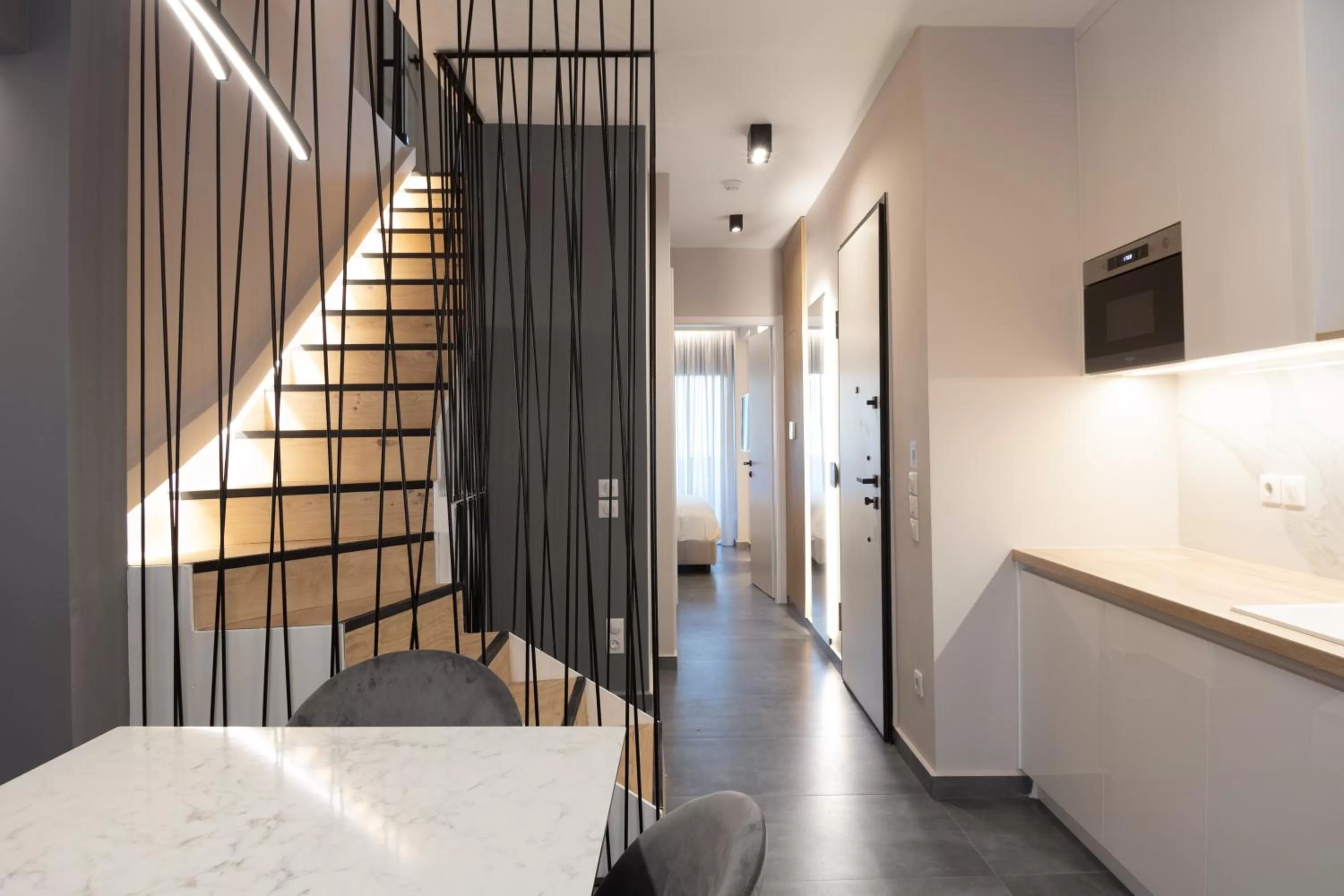 Dining area, Bed in LUX&EASY Athens Downtown Residences