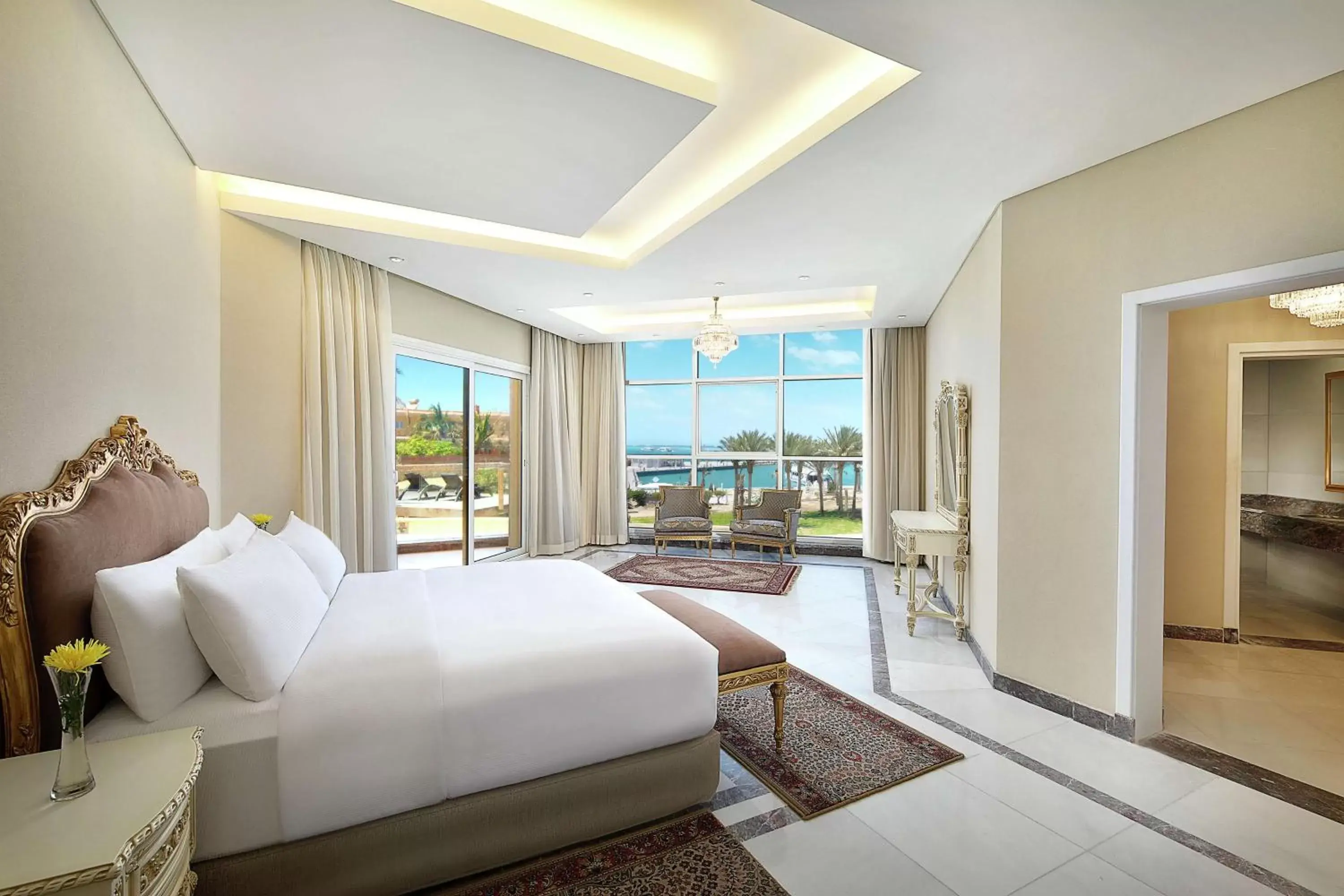 Bed in Hilton Hurghada Plaza Hotel
