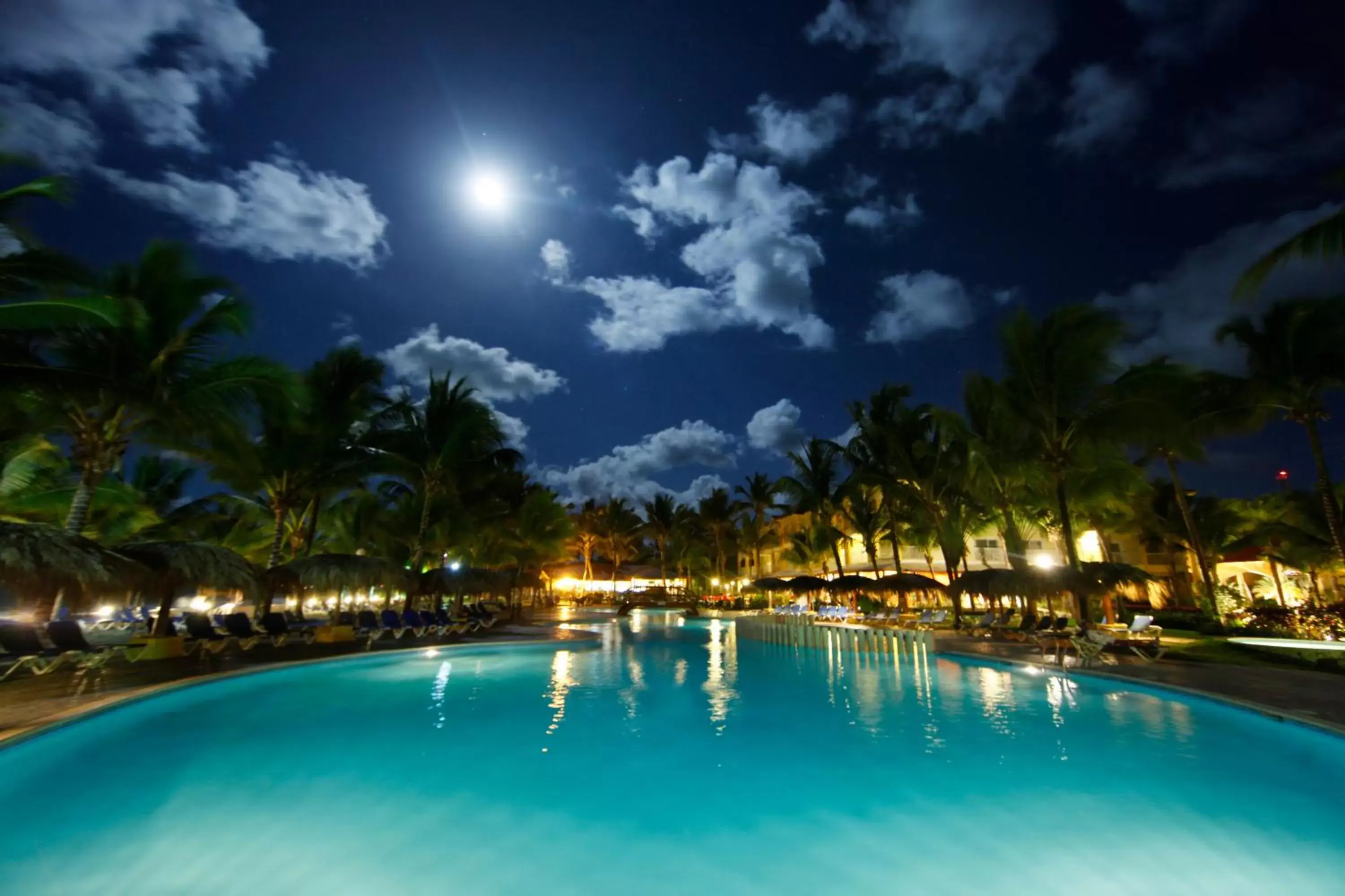 Night, Swimming Pool in Viva Tangerine by Wyndham, A Trademark All Inclusive