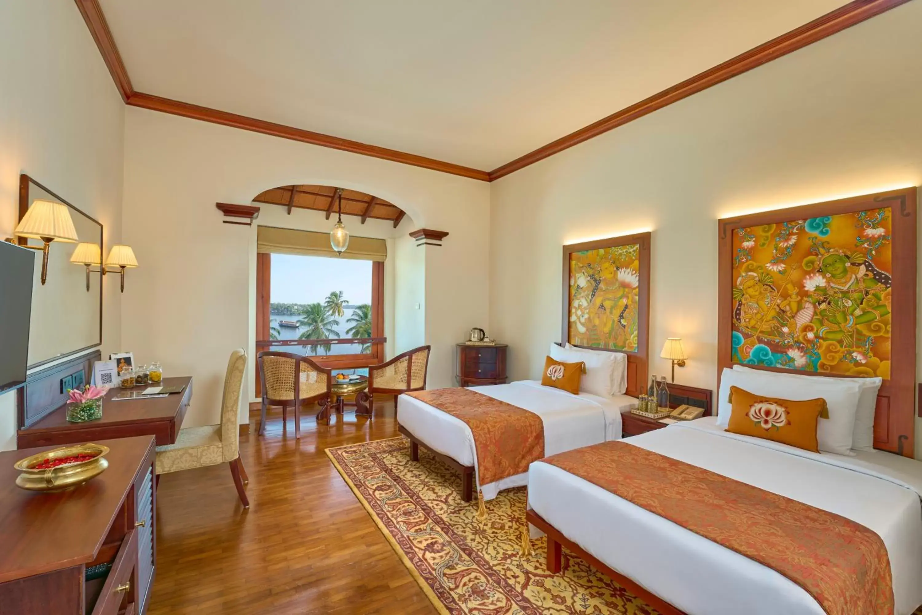 Bed in The Leela Ashtamudi, A Raviz Hotel