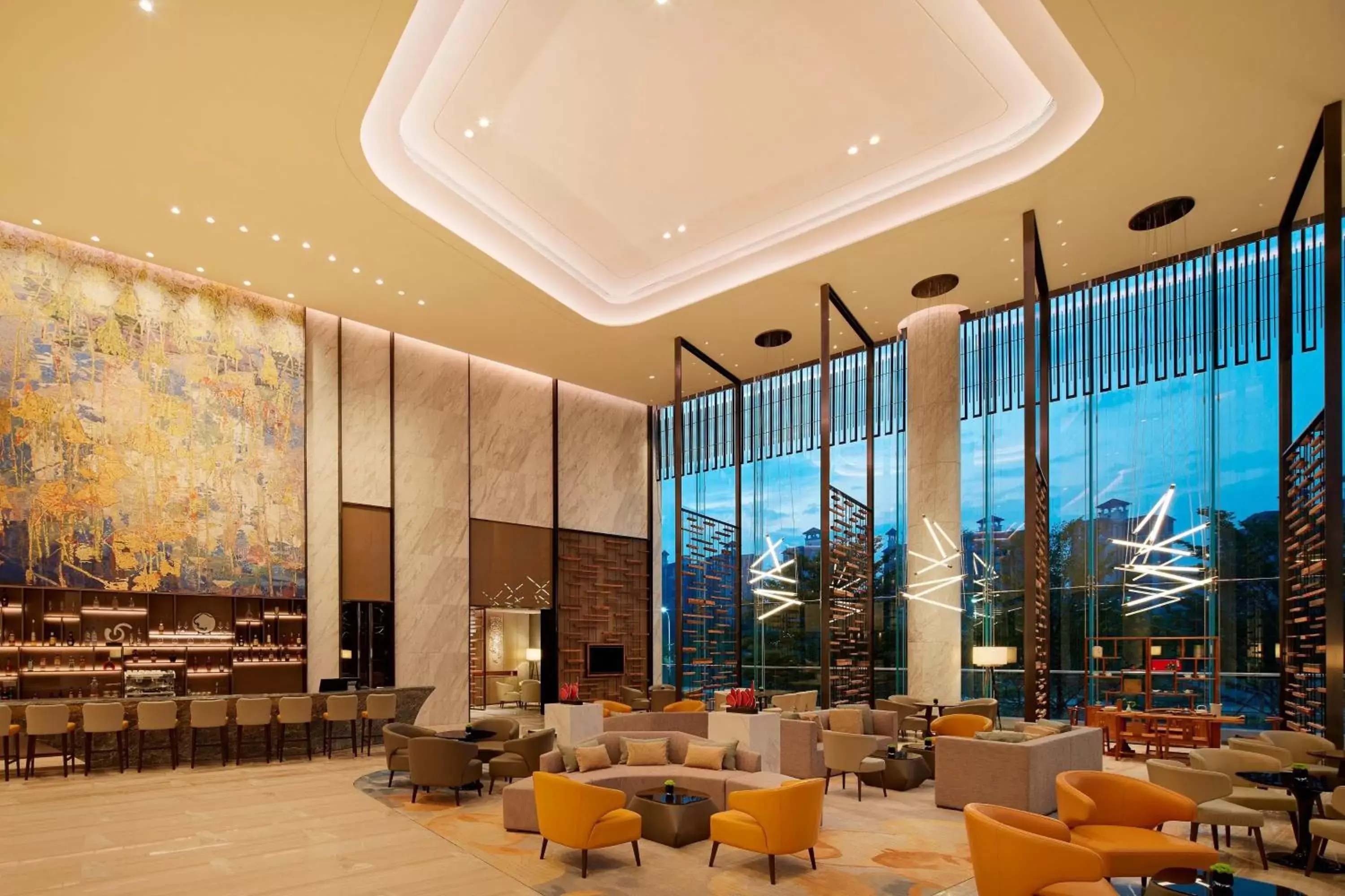 Lobby or reception, Restaurant/Places to Eat in Sheraton Guangzhou Nansha Hotel