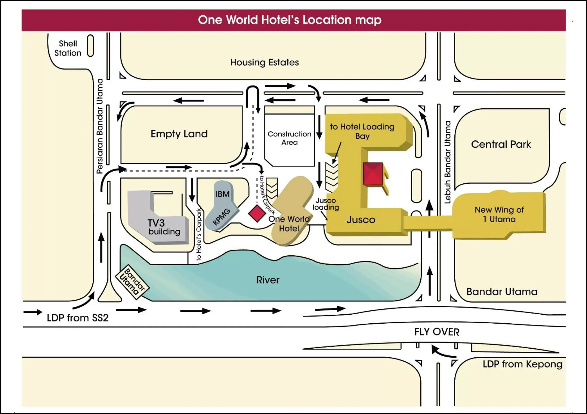 Location, Floor Plan in One World Hotel