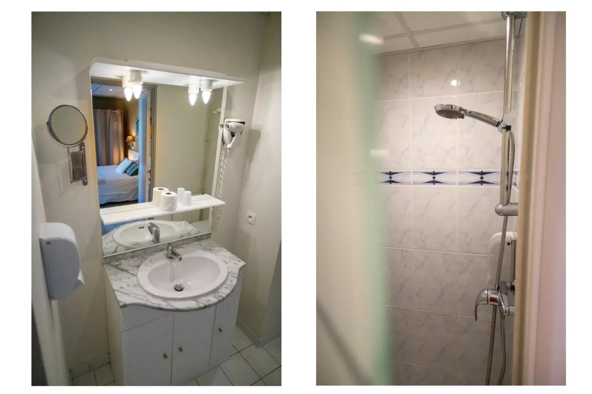 Shower, Bathroom in The Originals Boutique, Hôtel Neptune, Berck-sur-Mer (Inter-Hotel)