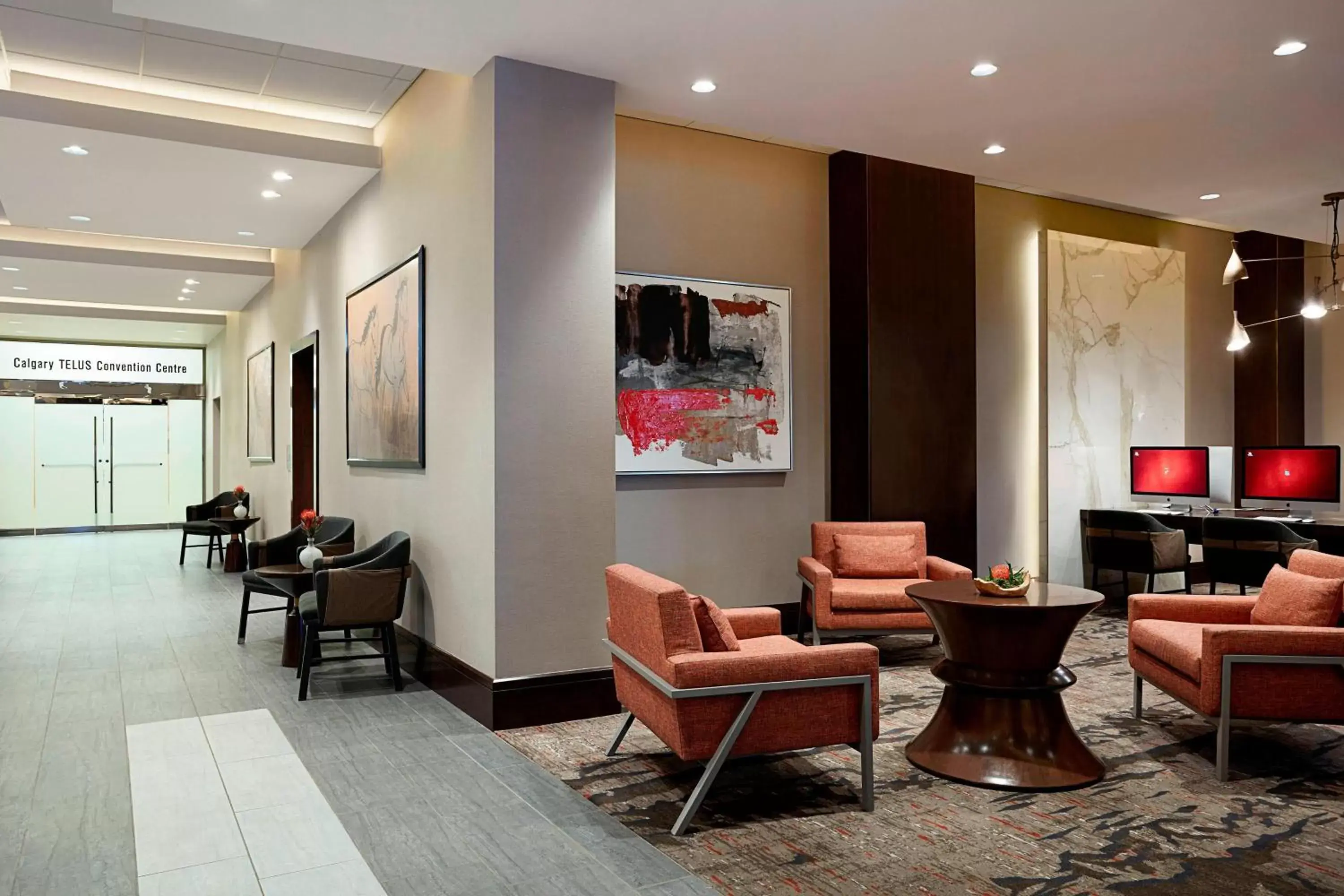 Lobby or reception, Seating Area in Calgary Marriott Downtown Hotel