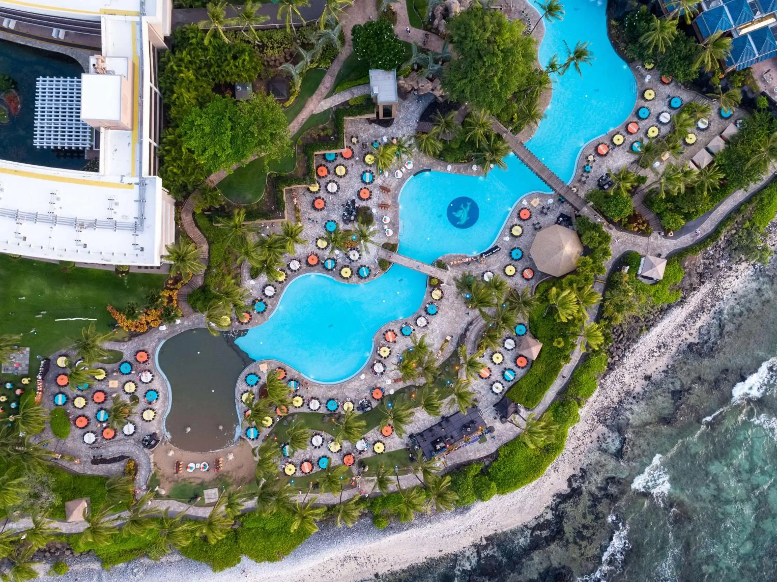 Pool view, Bird's-eye View in Hilton Waikoloa Village