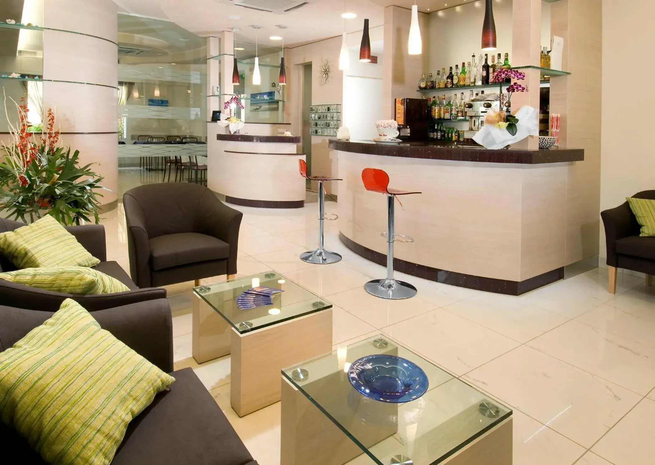 Communal lounge/ TV room, Lobby/Reception in Hotel Adigrat Riccione con Ristorante