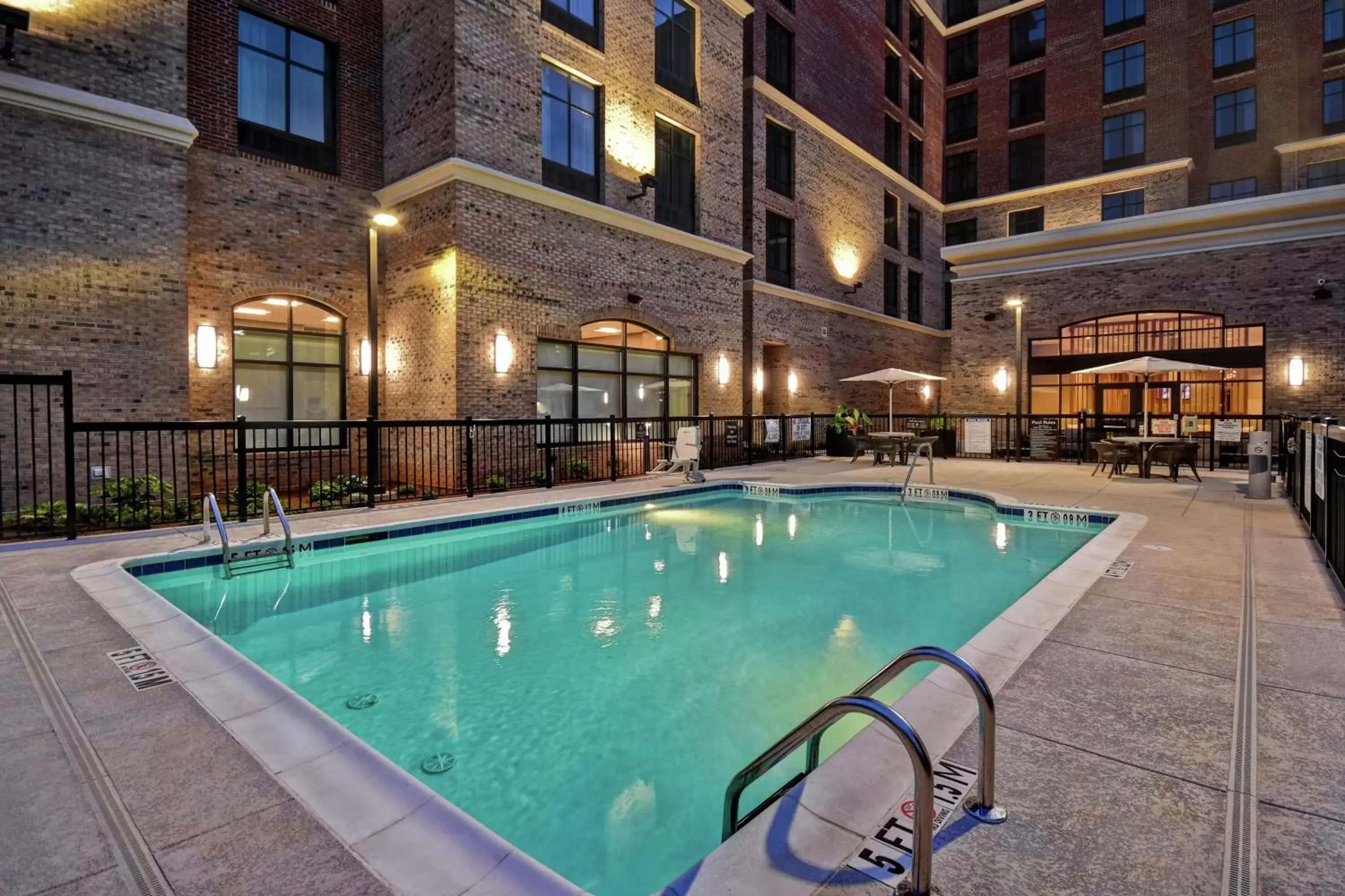Night, Swimming Pool in Homewood Suites By Hilton Greenville Downtown