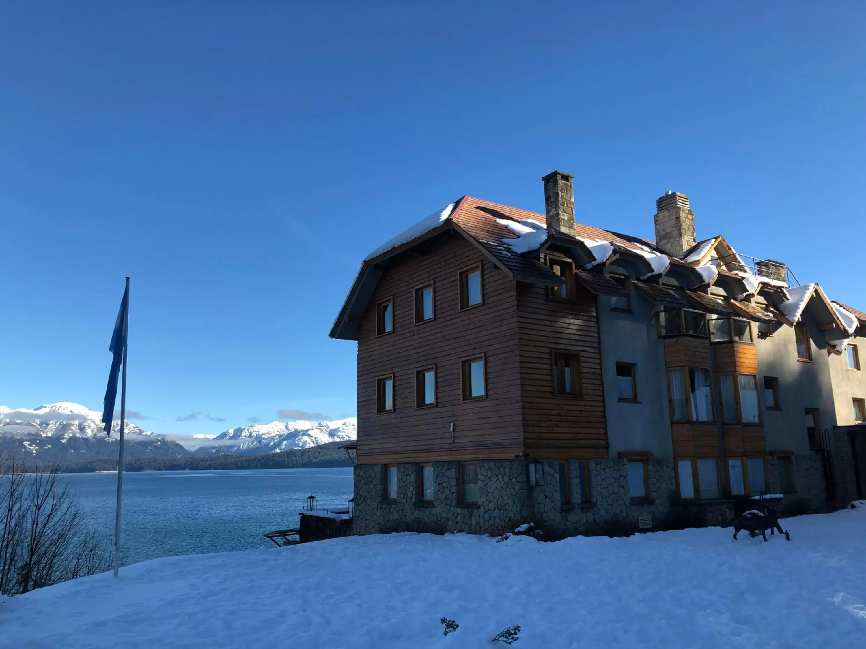 Property building, Winter in Correntoso Lake & River Hotel