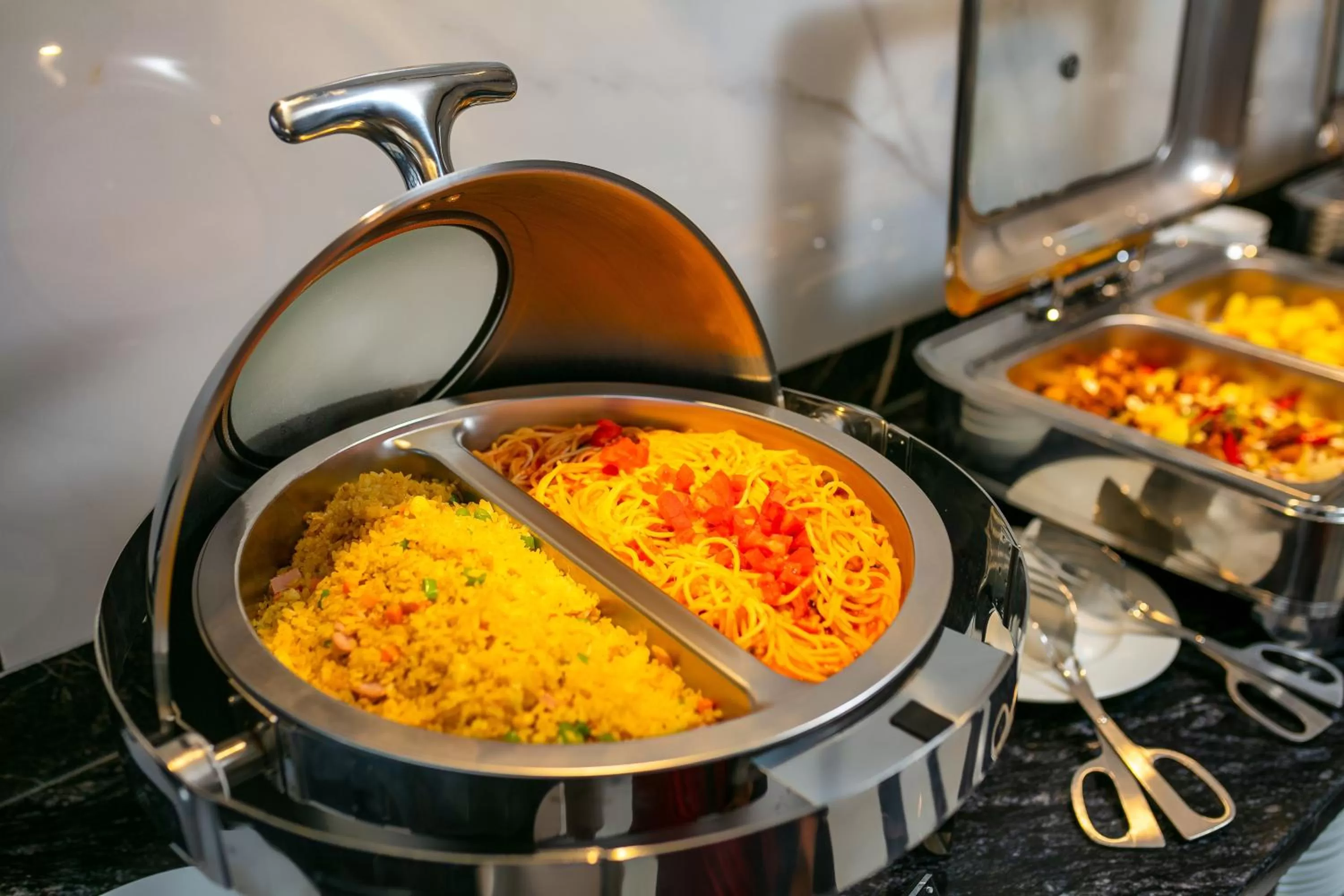 Buffet breakfast in MAY DE VILLE Lakeside Hotel