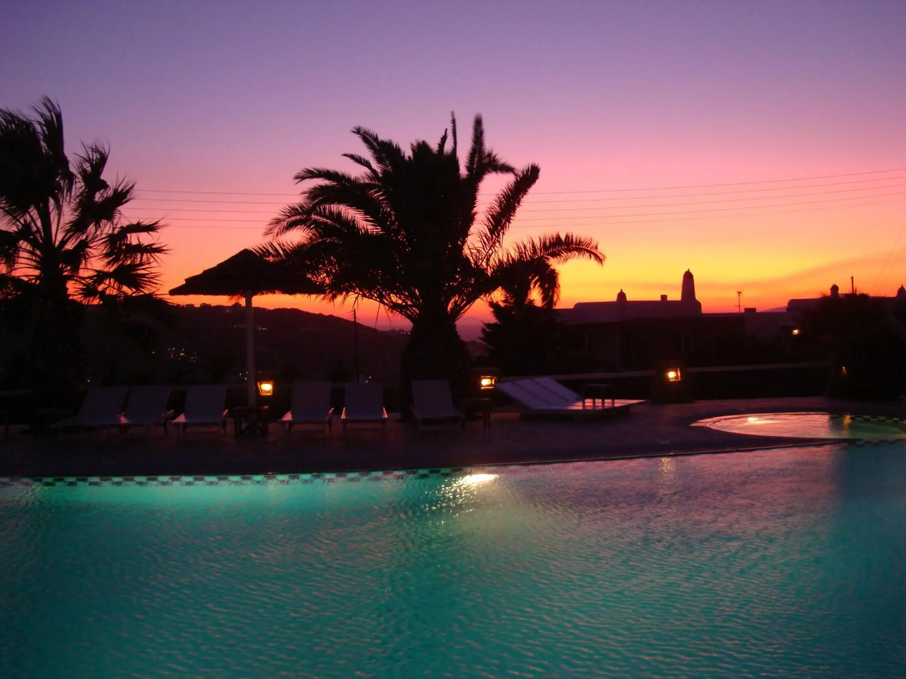 Night, Swimming Pool in Giannoulaki Hotel