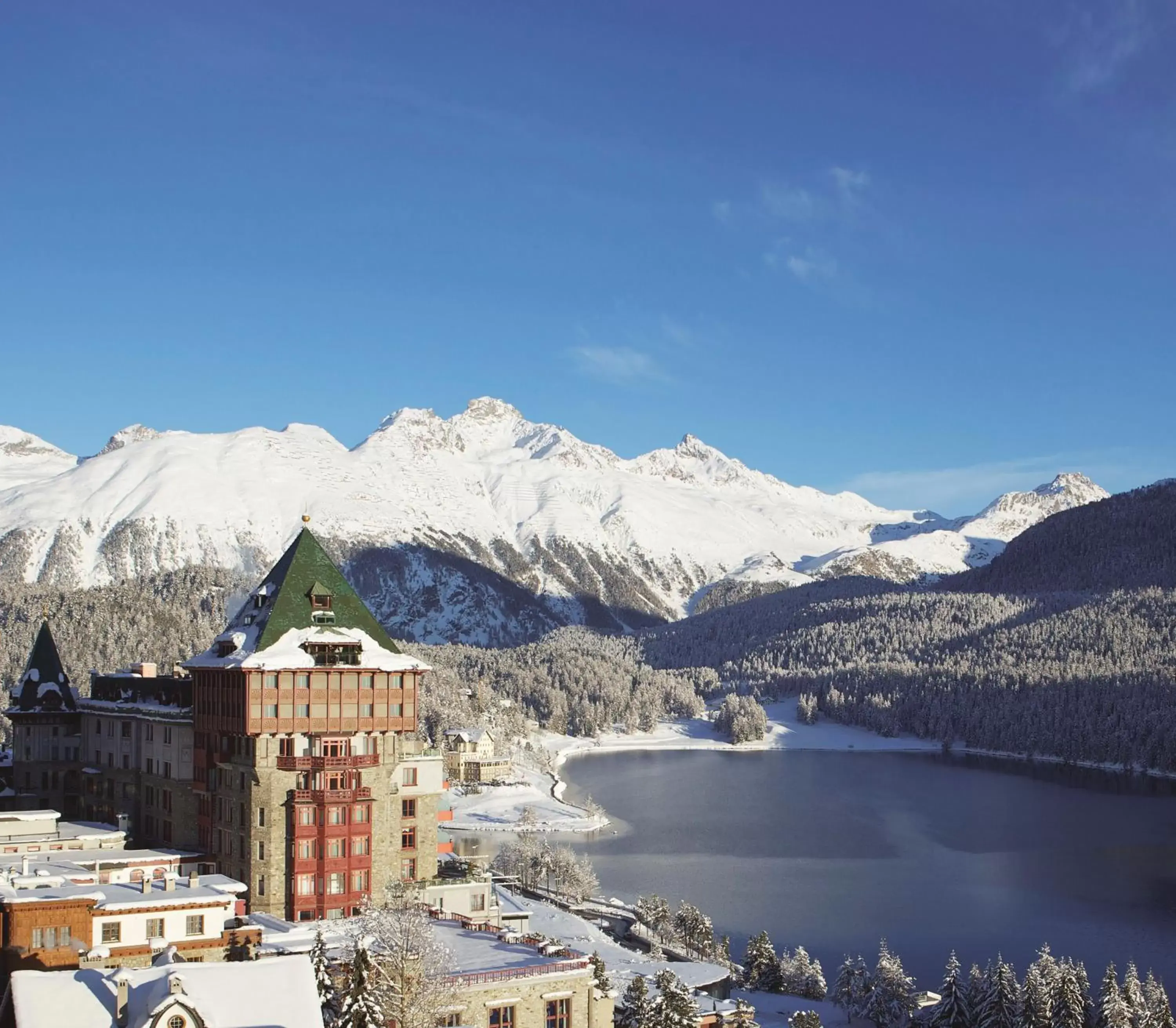 Property building, Winter in Badrutt's Palace Hotel St Moritz