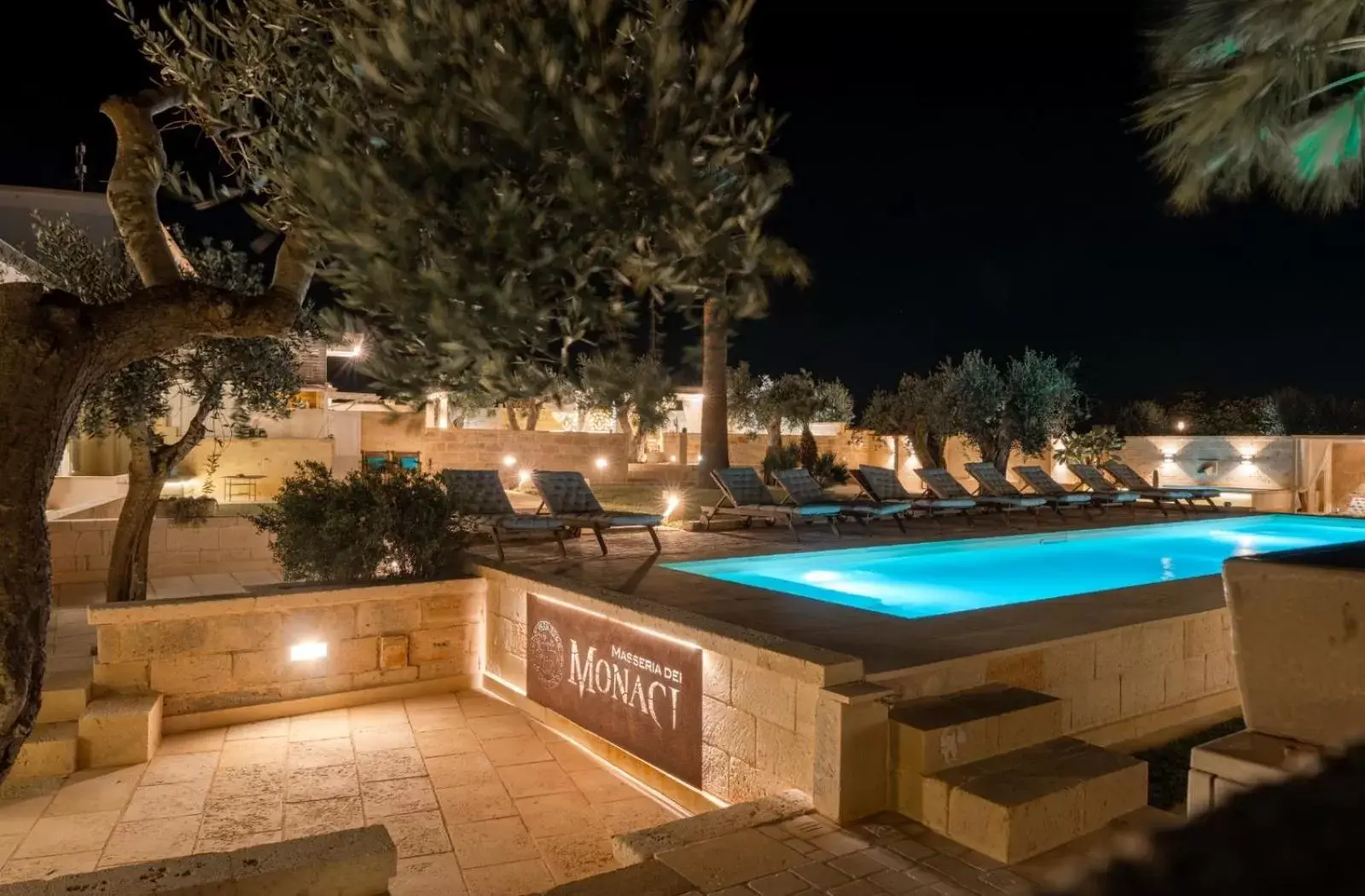 Night, Swimming Pool in Masseria dei Monaci